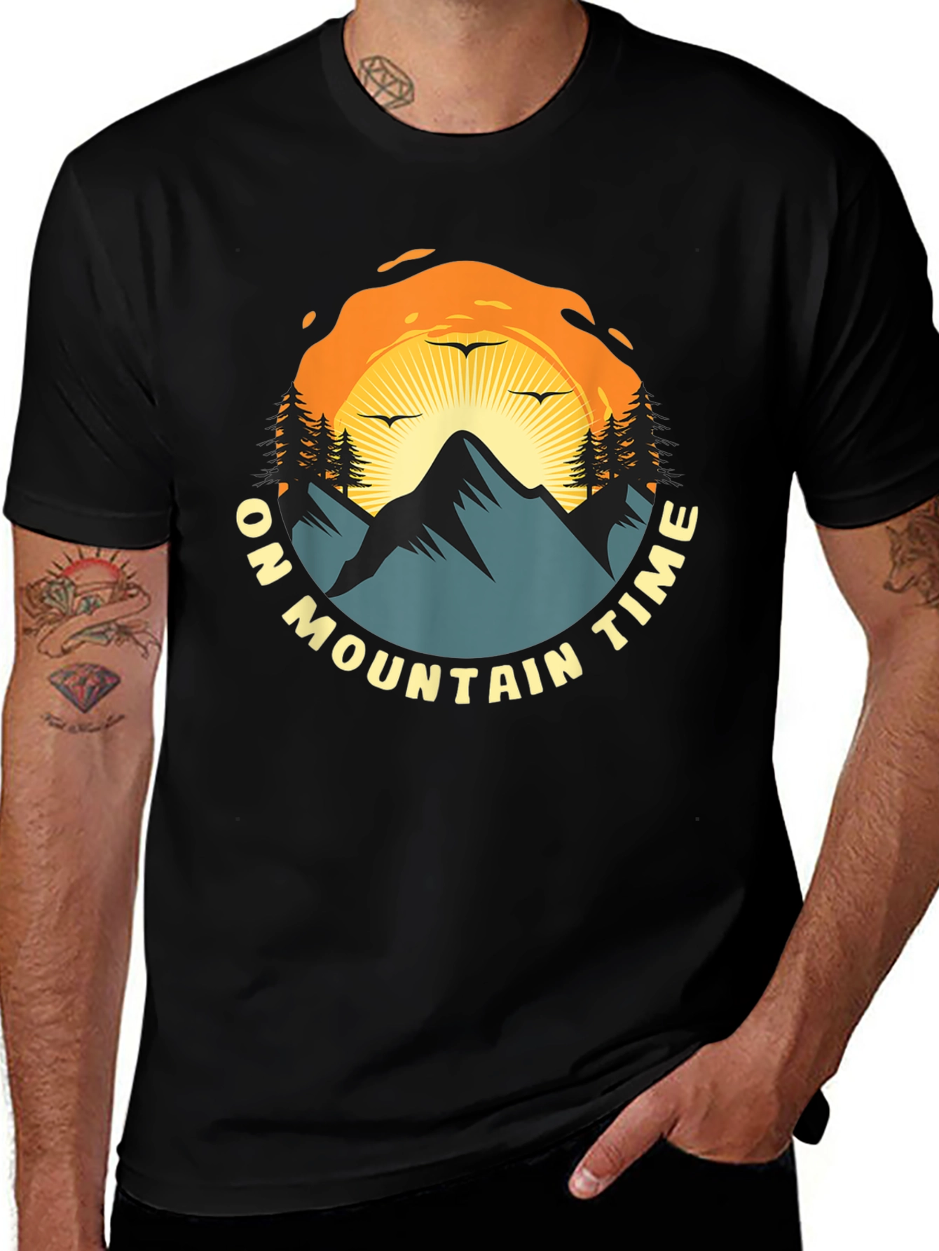 Variant 13 of Mountain Time Graphic Tee - Nature Adventure Shirt