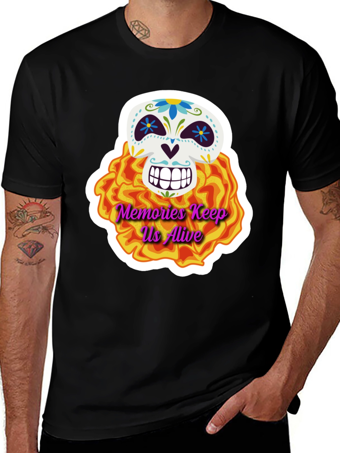 Variant 8 of Day of the Dead Skull Graphic Tee