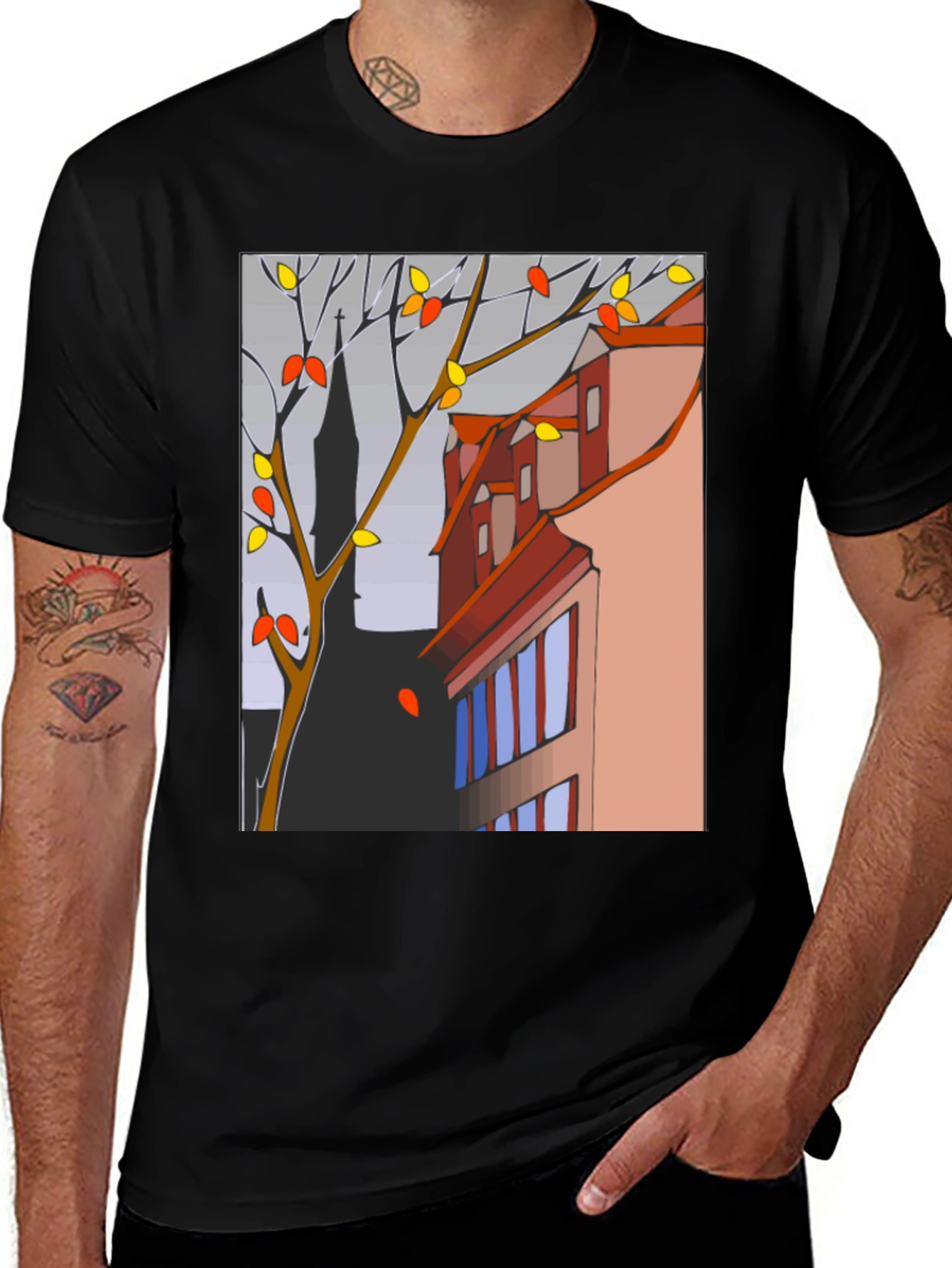 Variant 13 of Abstract Cityscape T-Shirt - Modern Artistic Tee