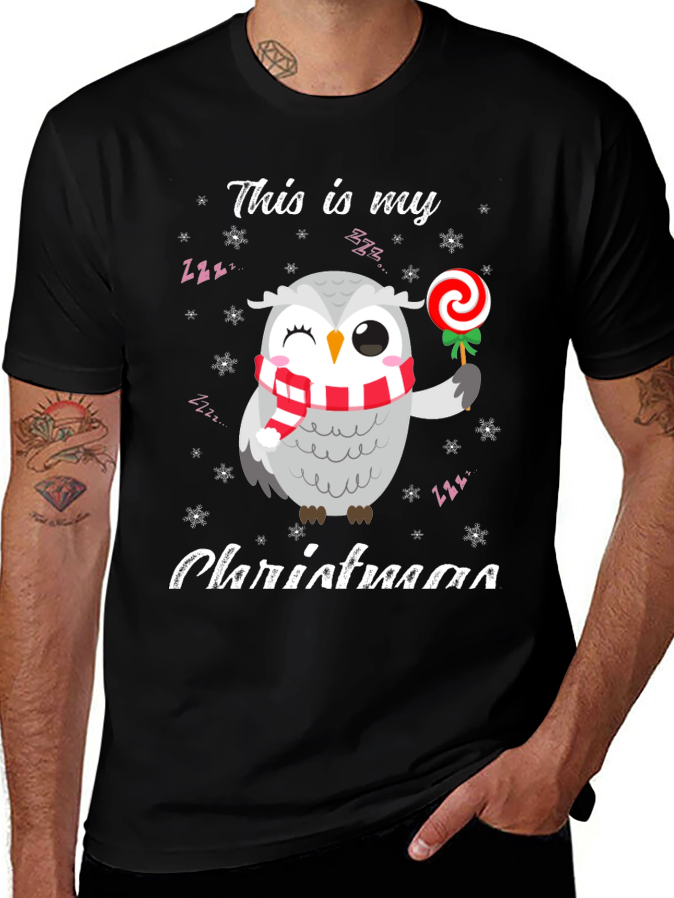 Christmas Owl T-Shirt Holiday Tee