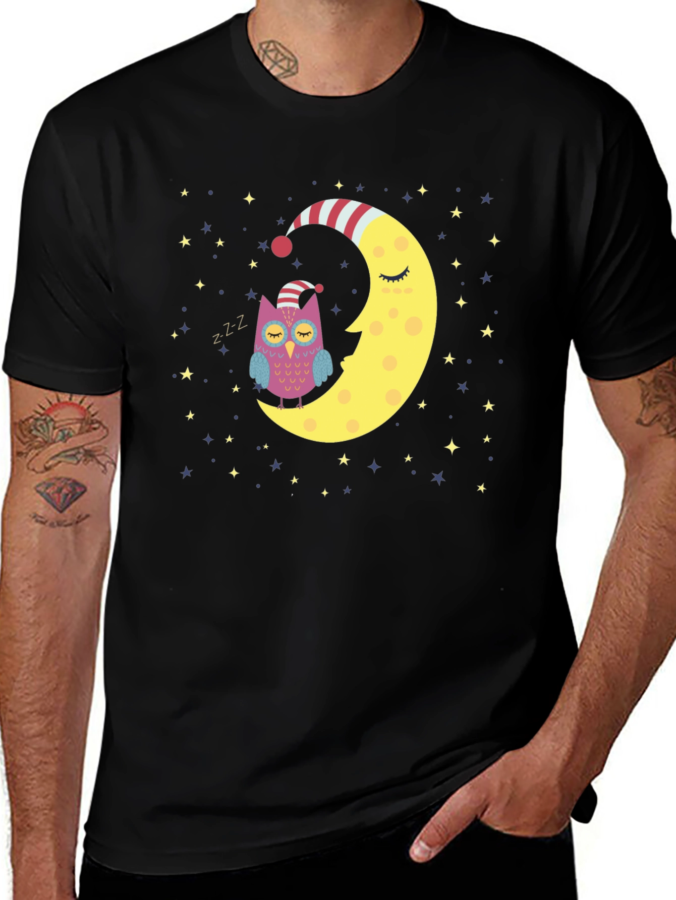 Variant 5 of Dreamy Owl Moon T-Shirt - Sleepy Night Tee
