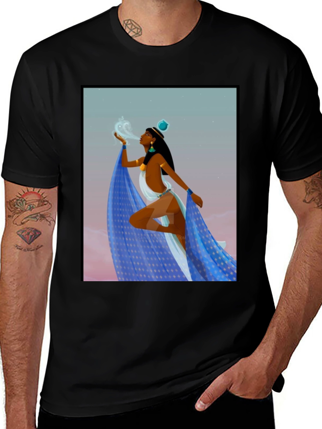 Variant 26 of Egyptian Woman Design Black T-Shirt