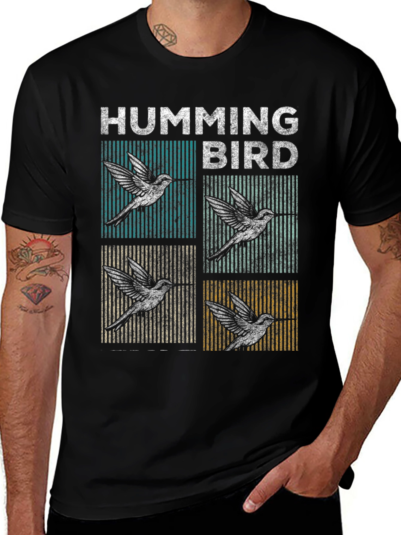 Variant 10 of Hummingbird T-Shirt - Retro Style