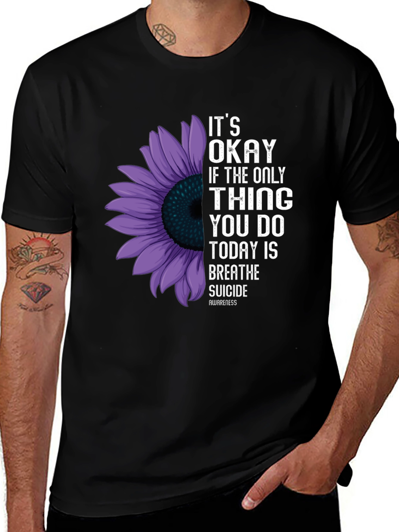 Variant 12 of Suicide Awareness Sunflower Graphic Tee