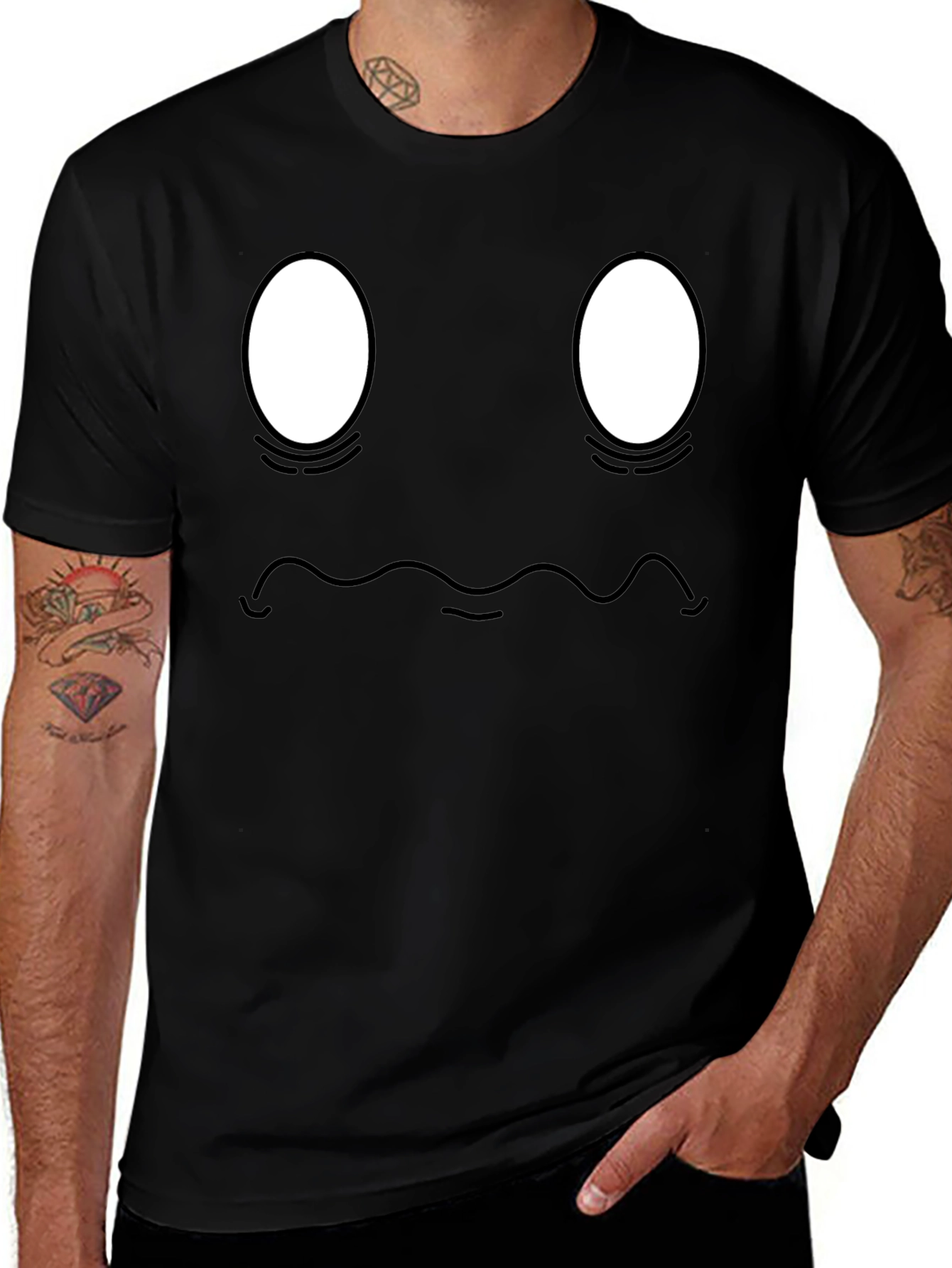 Funny Face Graphic Black T-Shirt