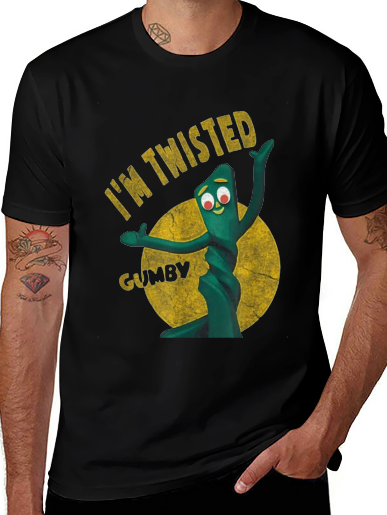 I'm Twisted Gumby Graphic Tee - Black
