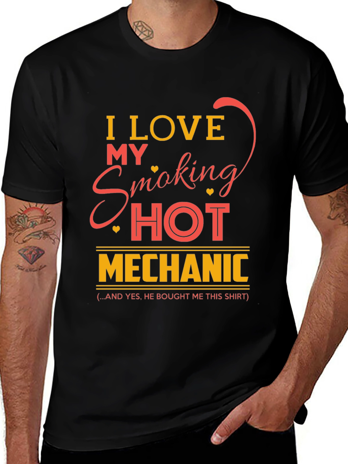 Variant 9 of I Love My Smoking Hot Mechanic T-Shirt