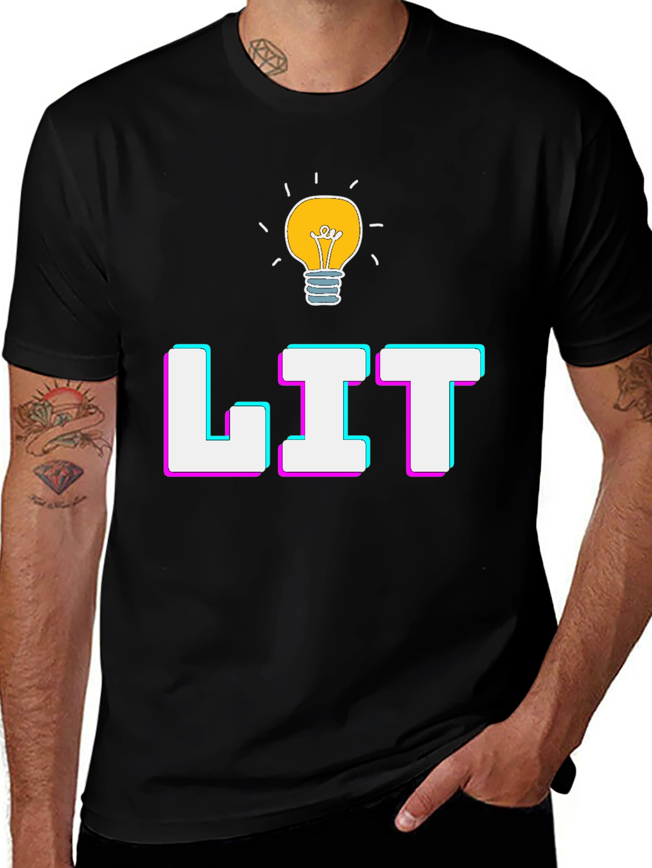 Variant 30 of Lit Graphic T-Shirt - Trendy Casual Tee