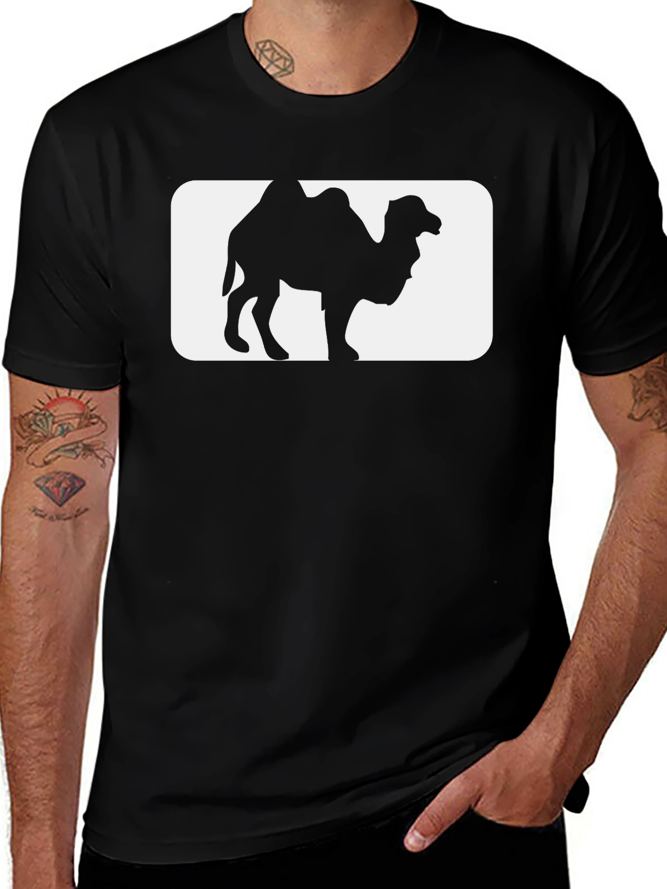 Variant 17 of Camel Silhouette T-Shirt - Black
