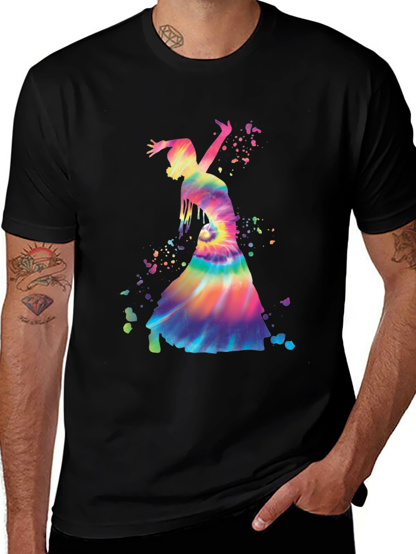 Variant 3 of Tie-Dye Dancer Graphic Tee - Stylish & Unique