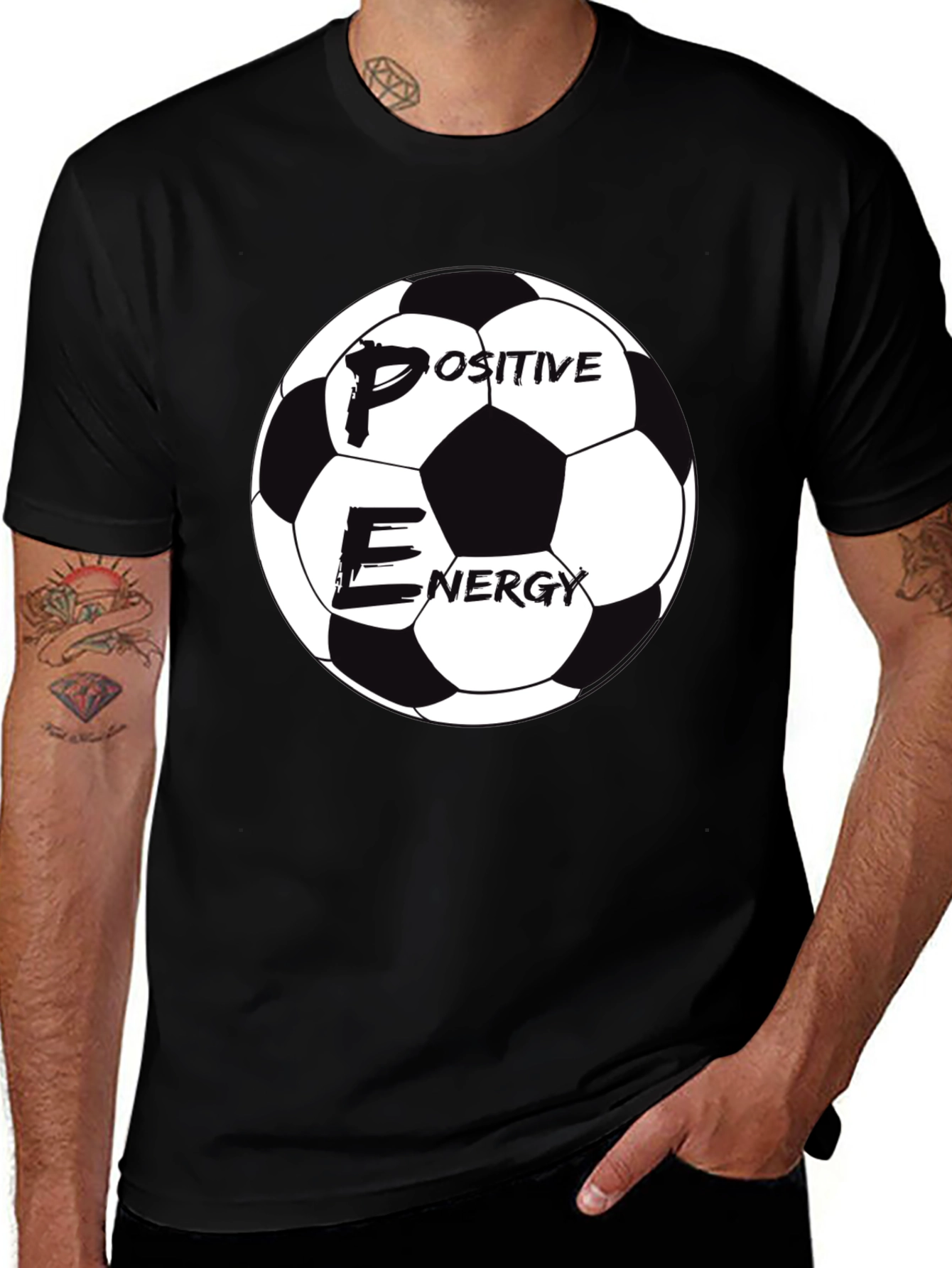 Variant 26 of Positive Energy Soccer Ball Graphic Tee