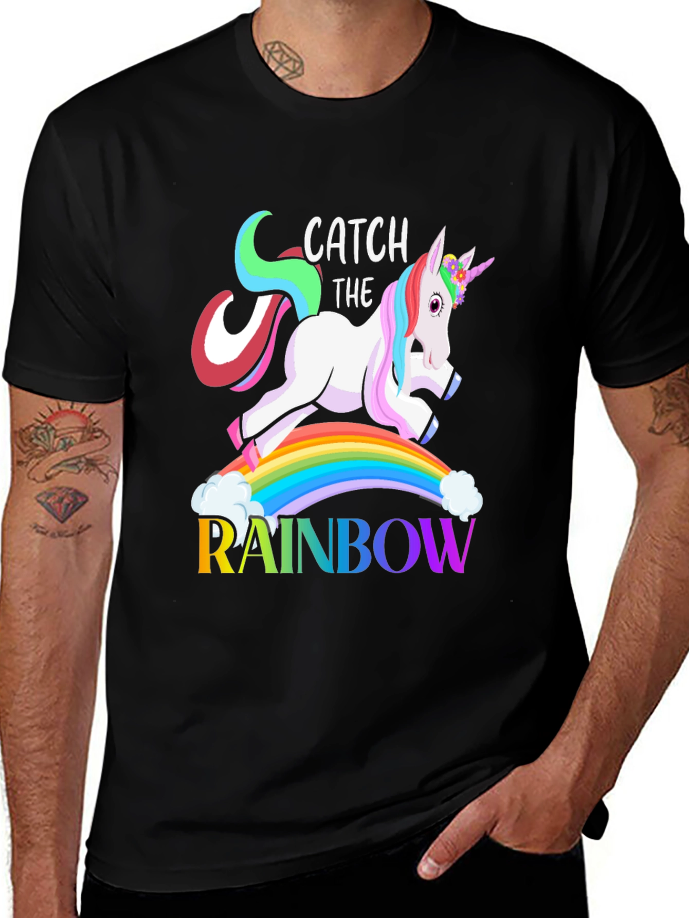 Variant 20 of Unicorn Catch The Rainbow T-Shirt