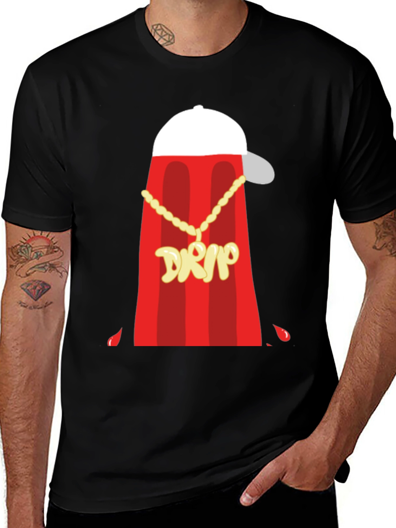 Variant 3 of Drip Graphic Black T-Shirt