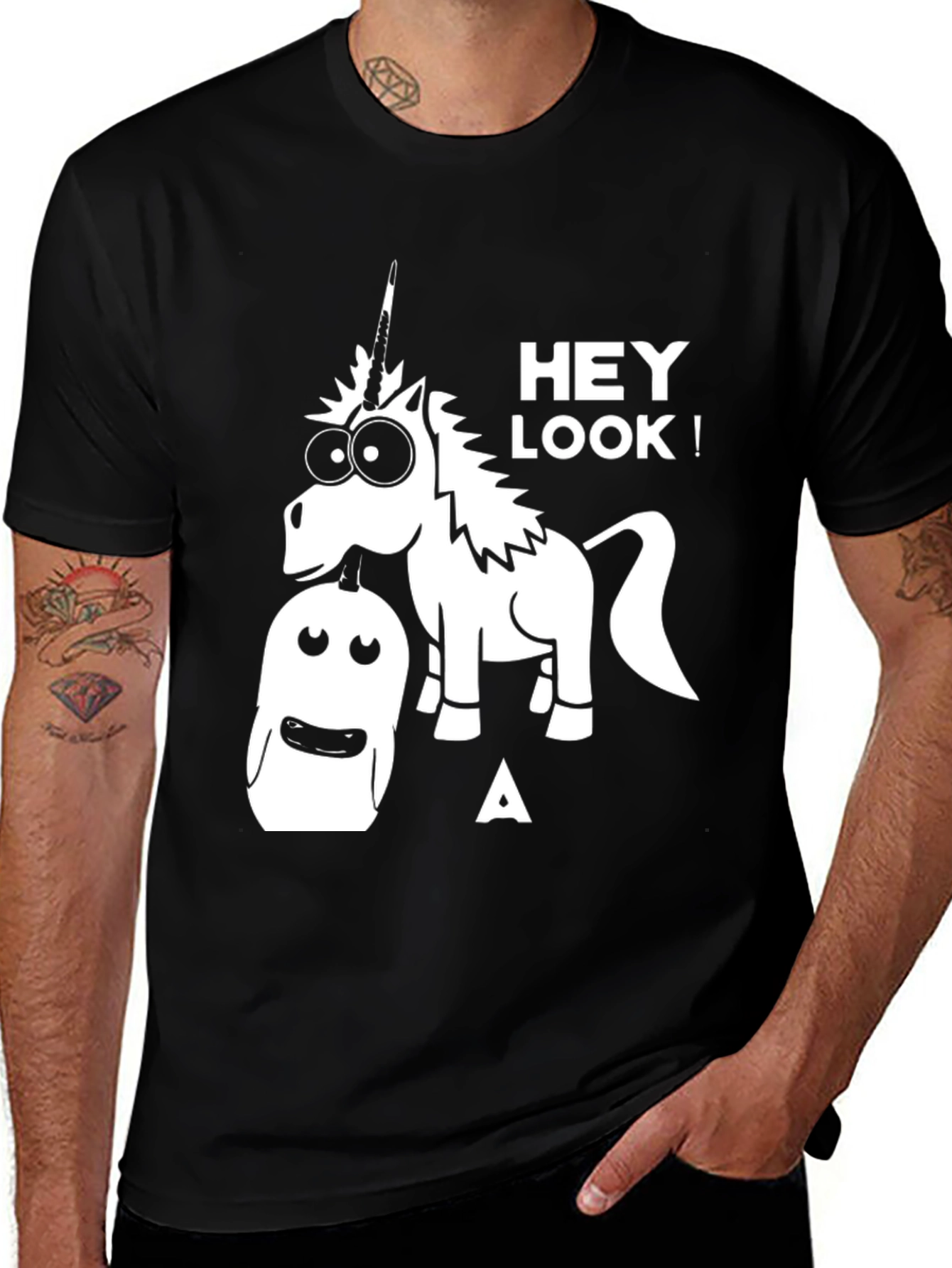 Variant 11 of Unicorn & Ghost Graphic Tee - Hey Look! T-Shirt