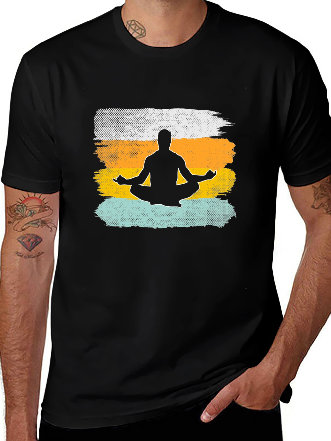 Black Zen Meditation T-Shirt - Relaxed Fit main image