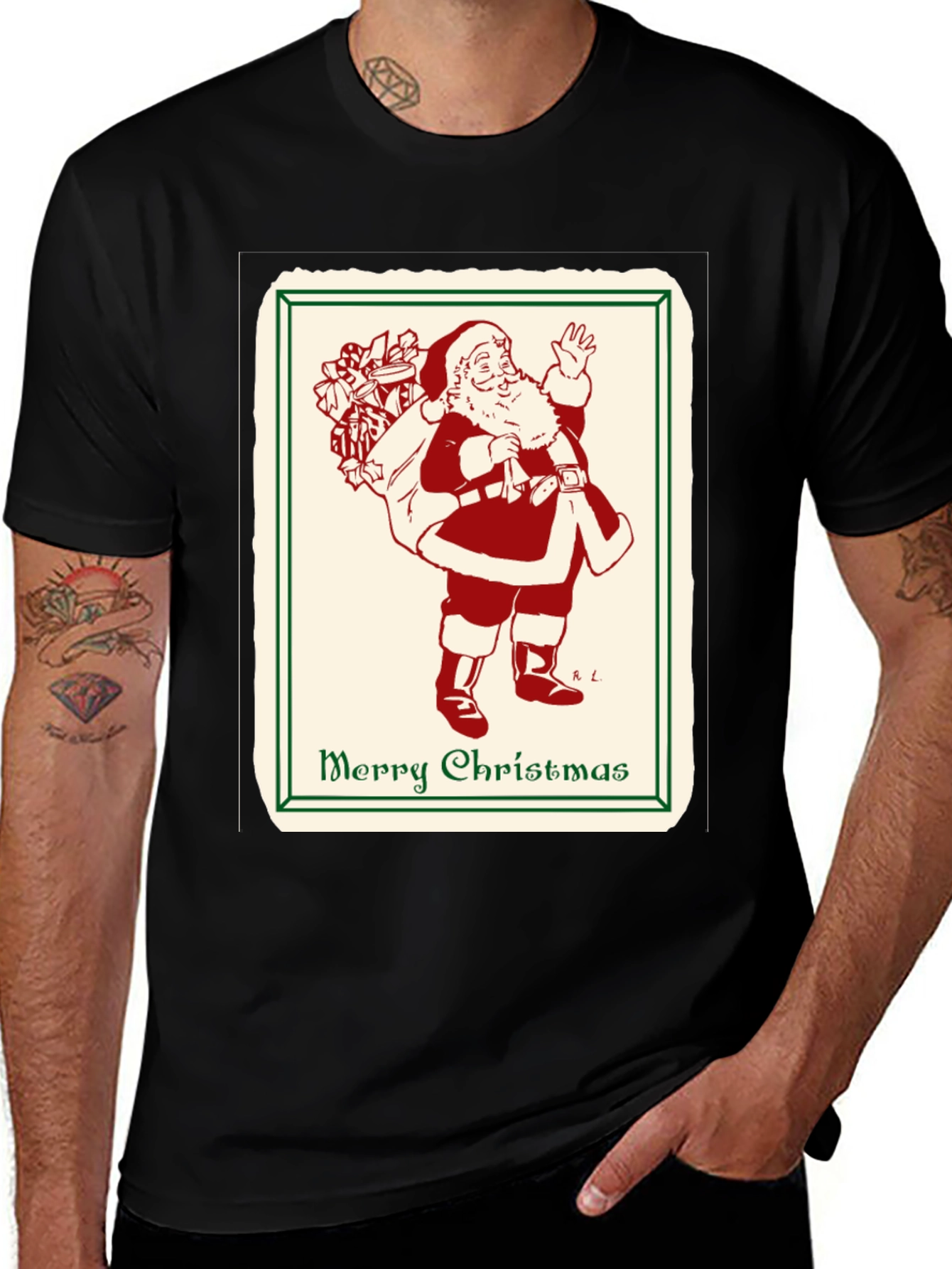 Variant 9 of Vintage Santa Merry Christmas Graphic T-Shirt