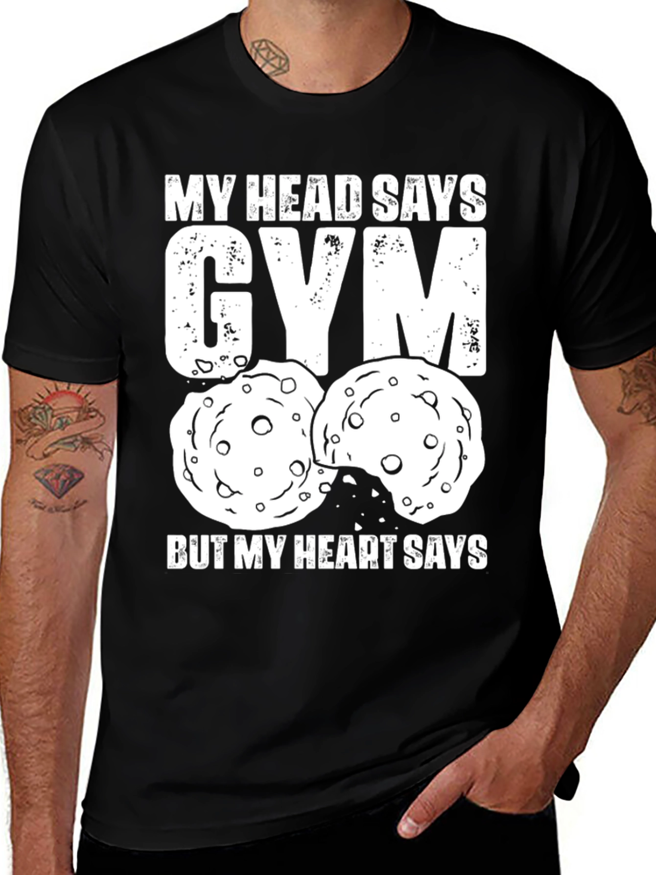 Variant 23 of My Head Says Gym, But My Heart Says Cookies T-Shirt