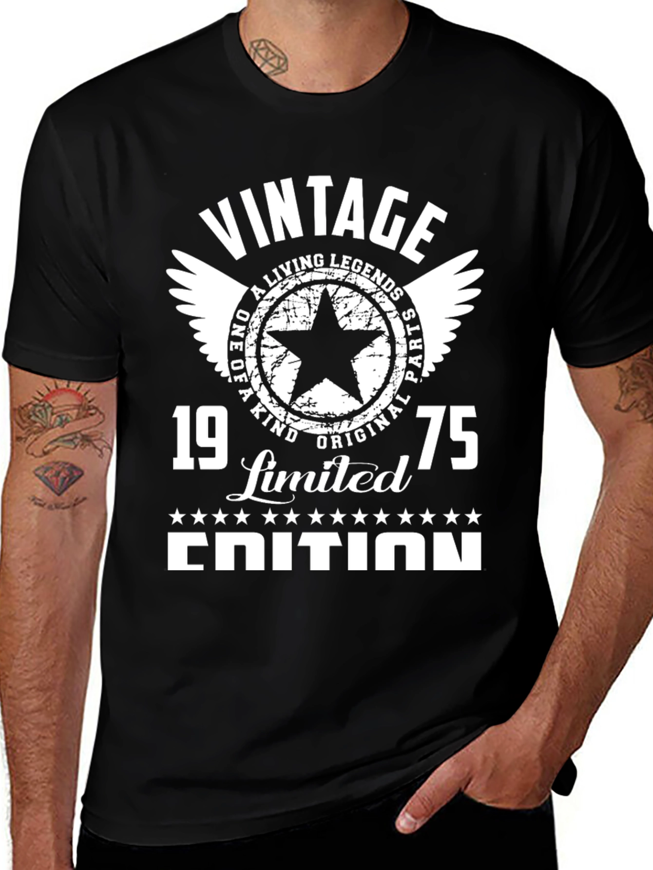 Variant 2 of Vintage 1975 Limited Edition Birthday T-Shirt