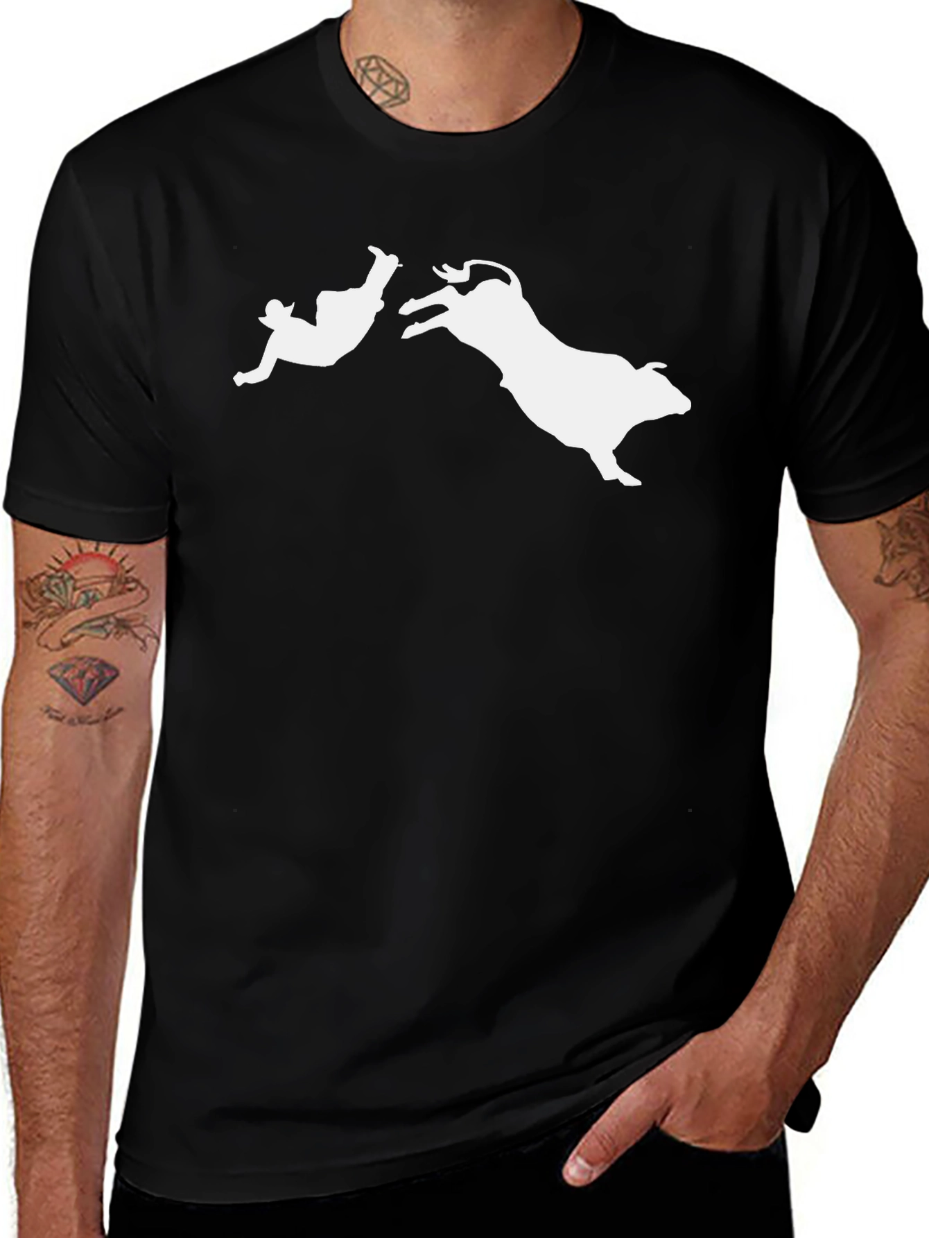 Variant 16 of Rodeo Bull Riding Graphic Tee - Cowboy T-Shirt