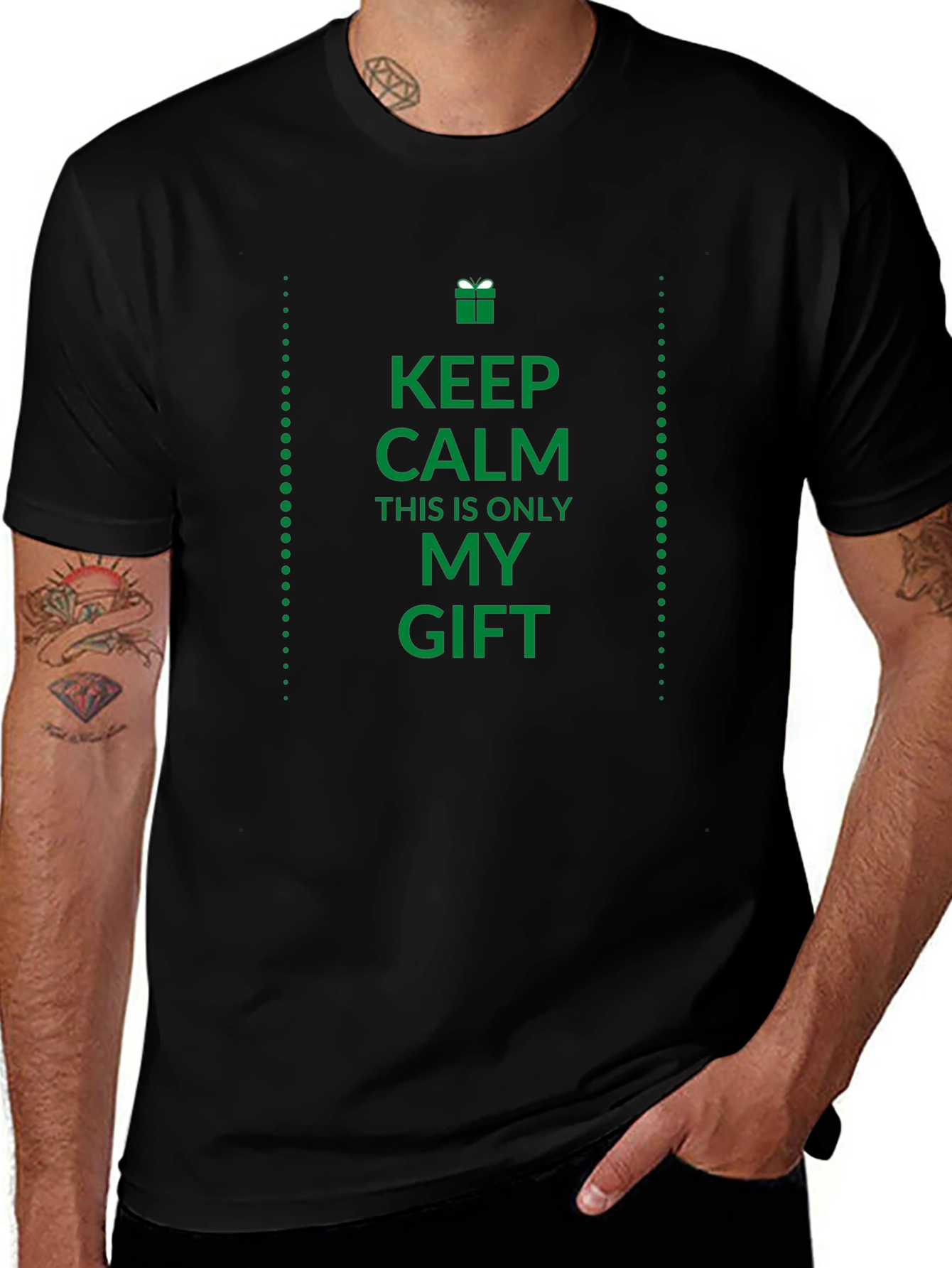 Black Keep Calm, It's Only My Gift Tee main image