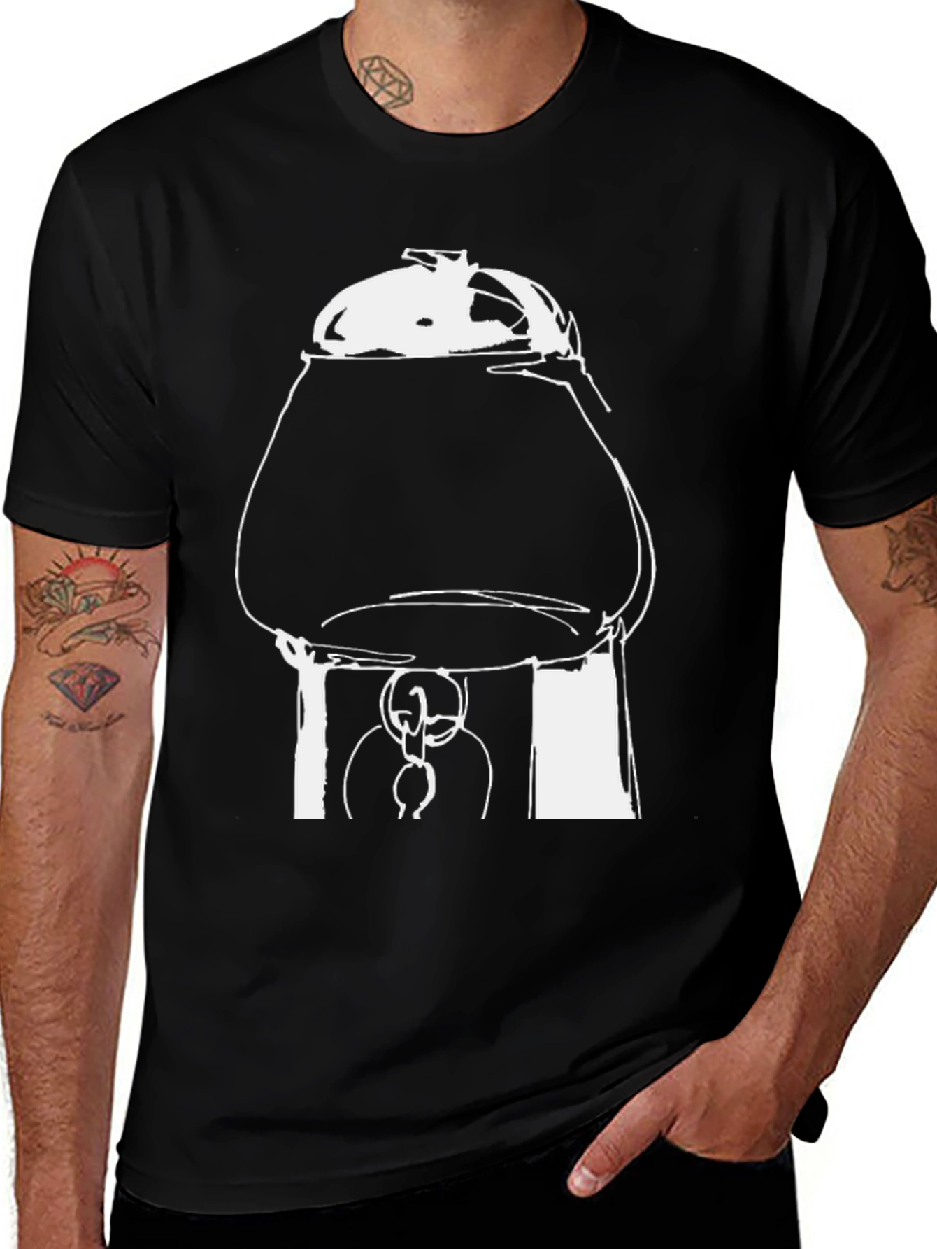 Variant 13 of Unique Graphic Tee: Coffee Pot Illustration