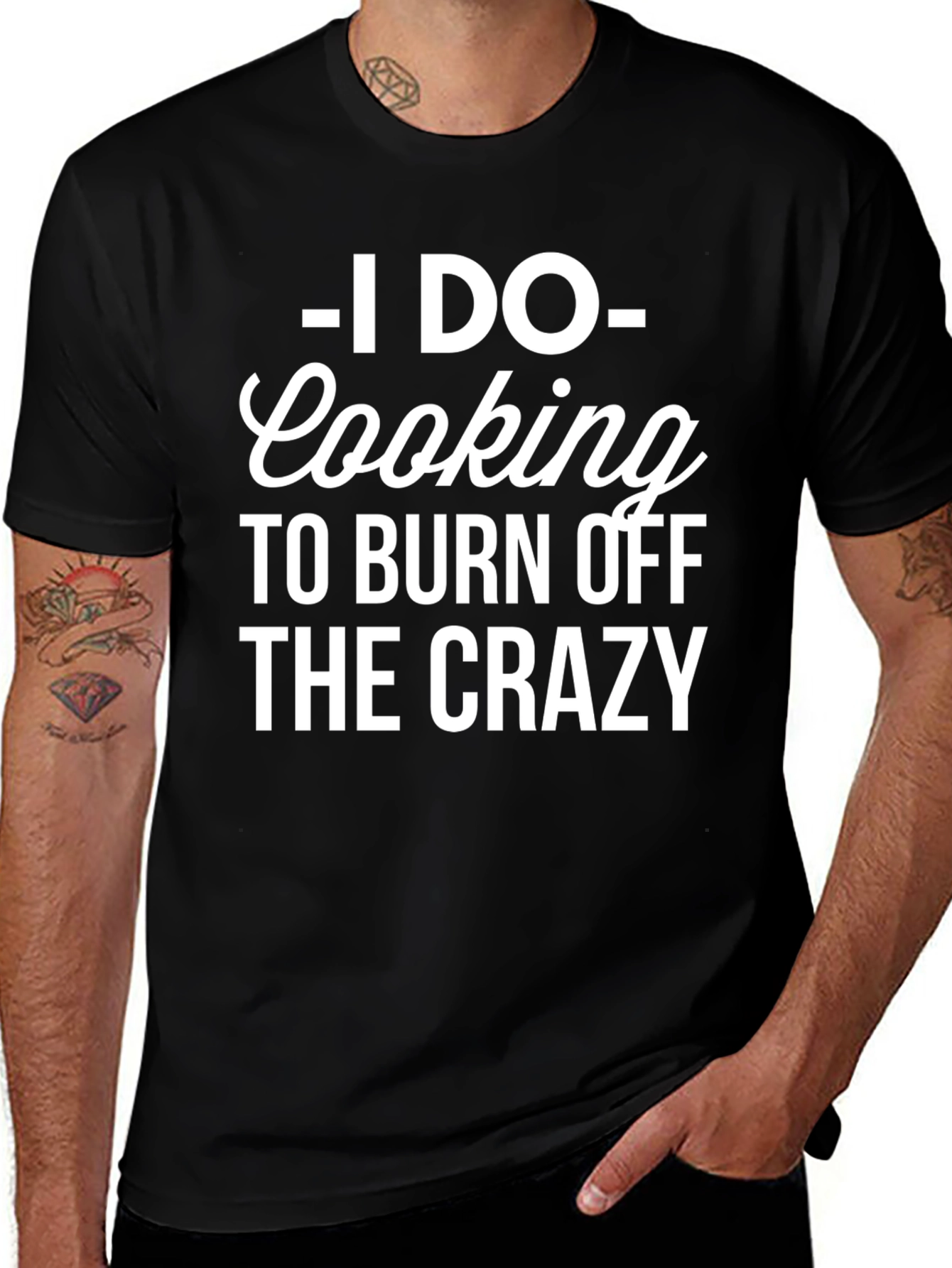 Variant 25 of Cooking Burns Crazy T-Shirt - Funny Chef Tee
