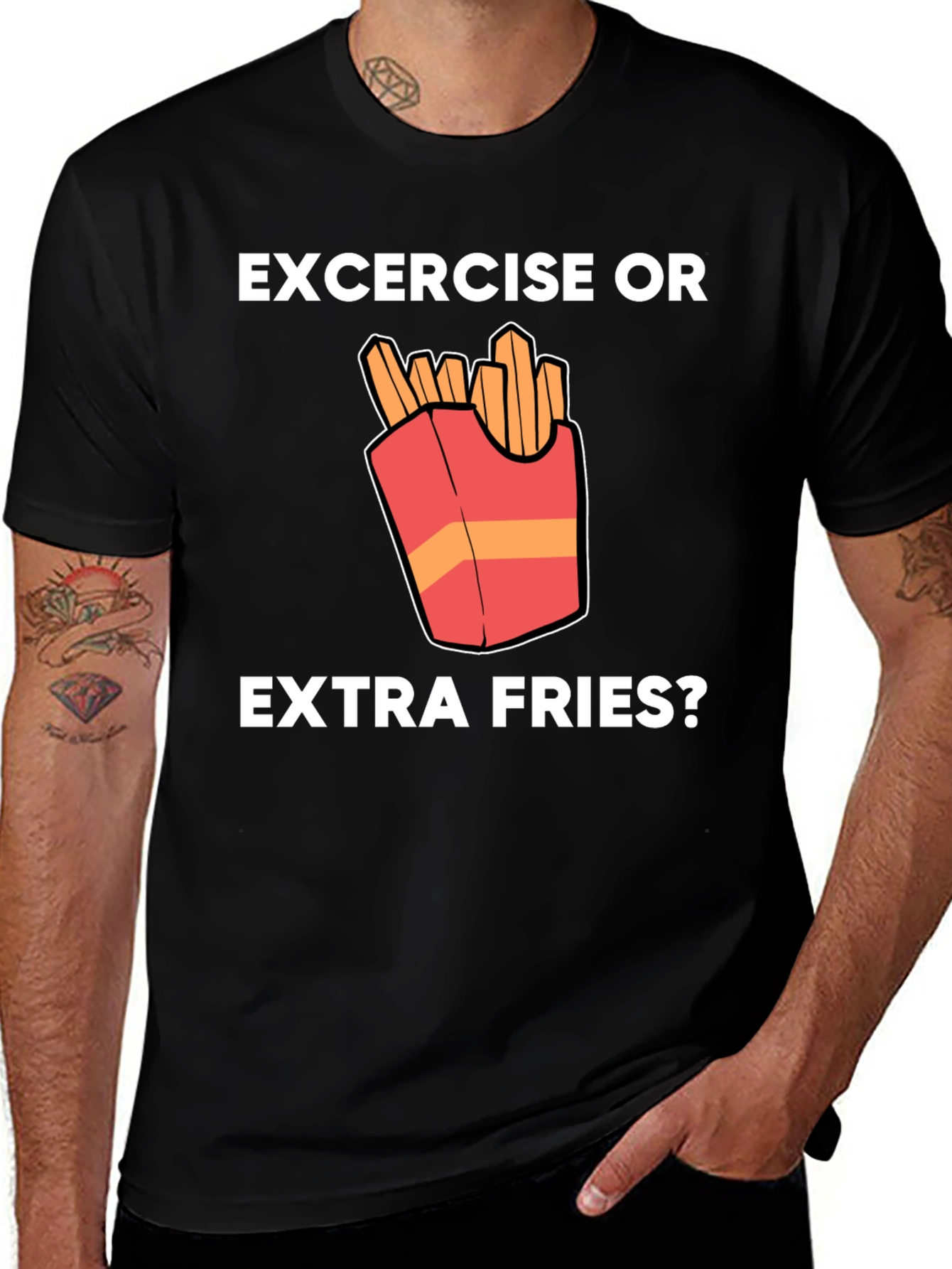 Variant 10 of Exercise or Extra Fries Funny T-Shirt
