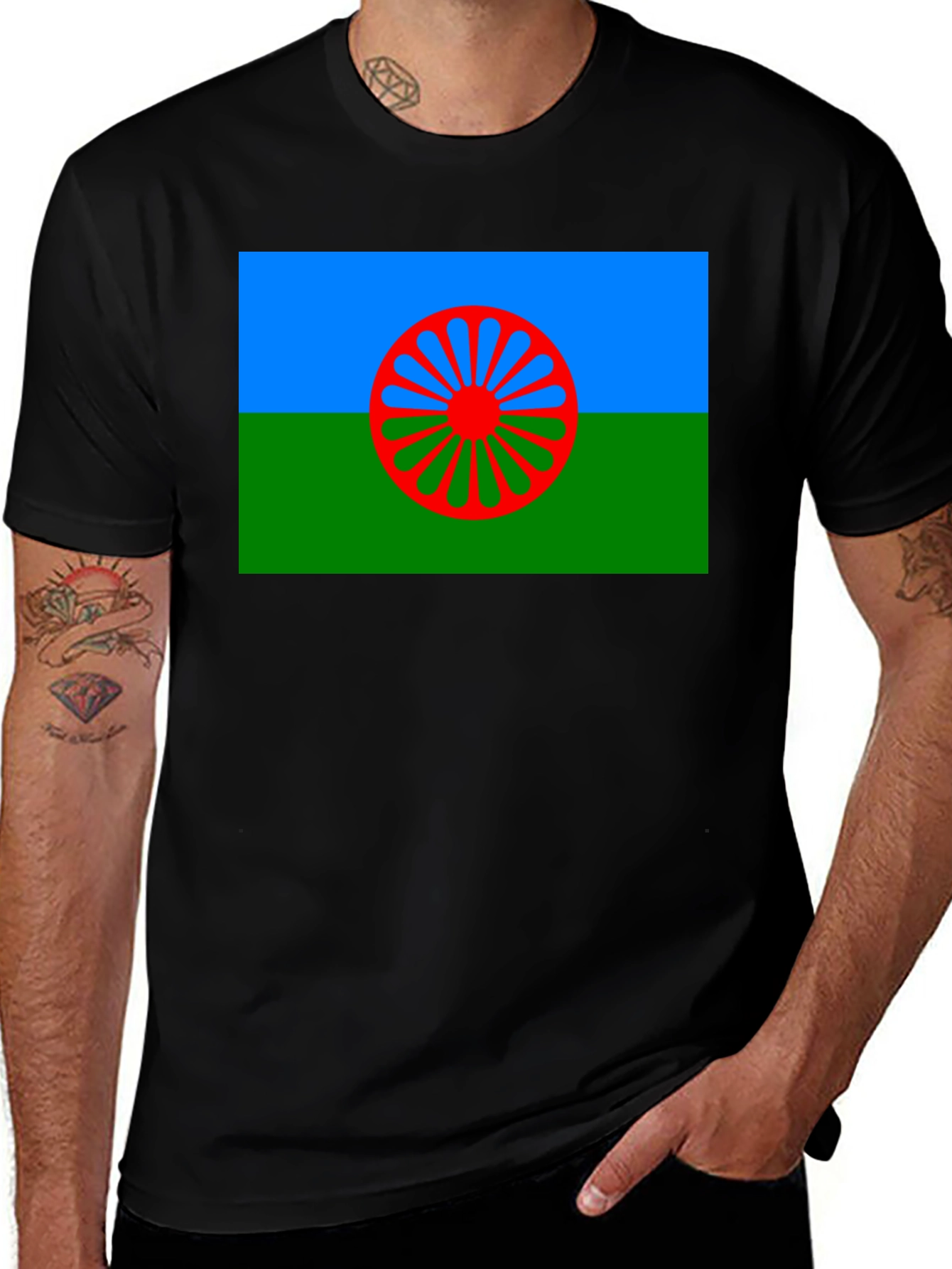 Roma Flag T-Shirt - International Romani Day