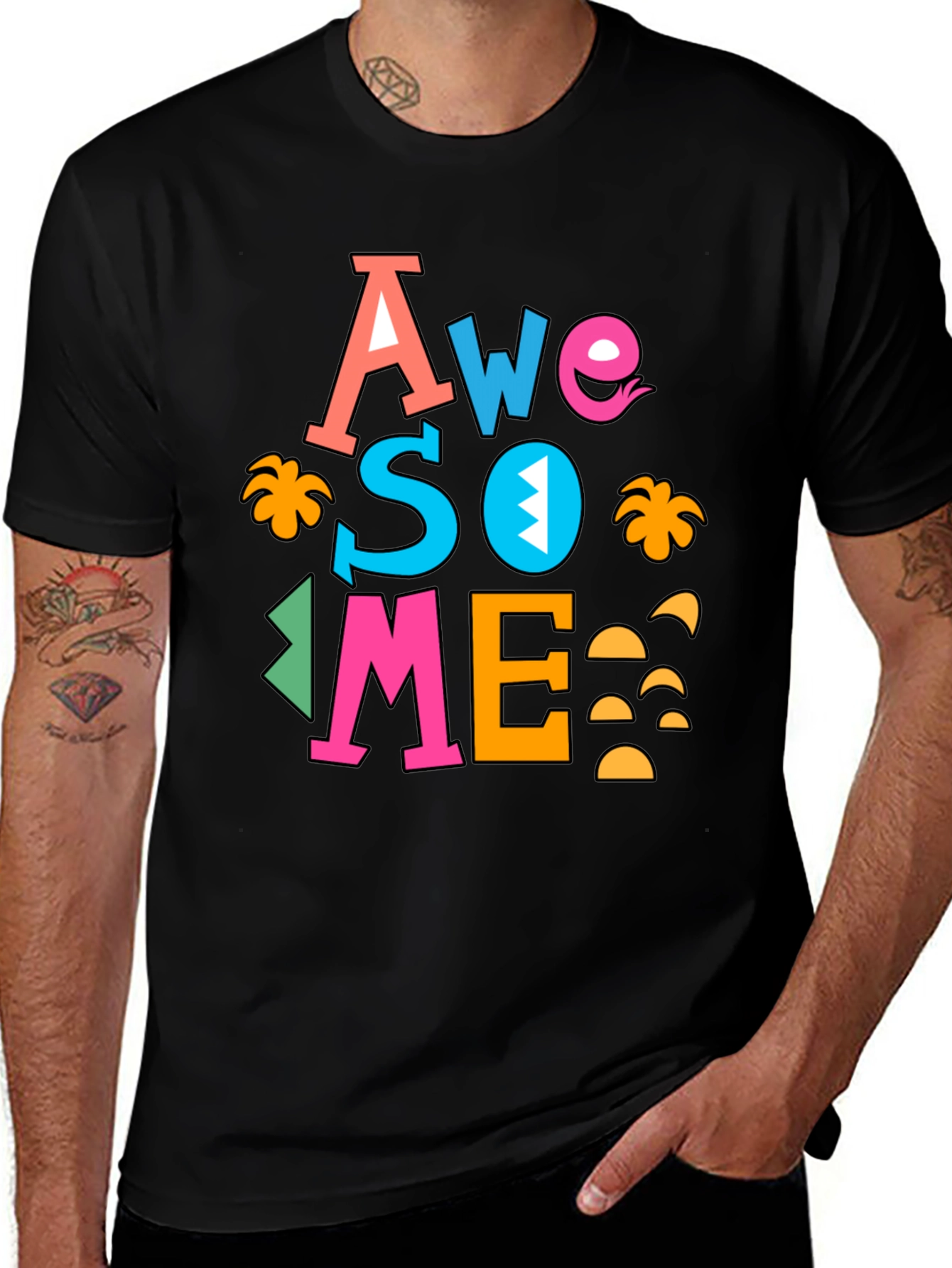 Variant 17 of Awesome Graphic Print Black Tee