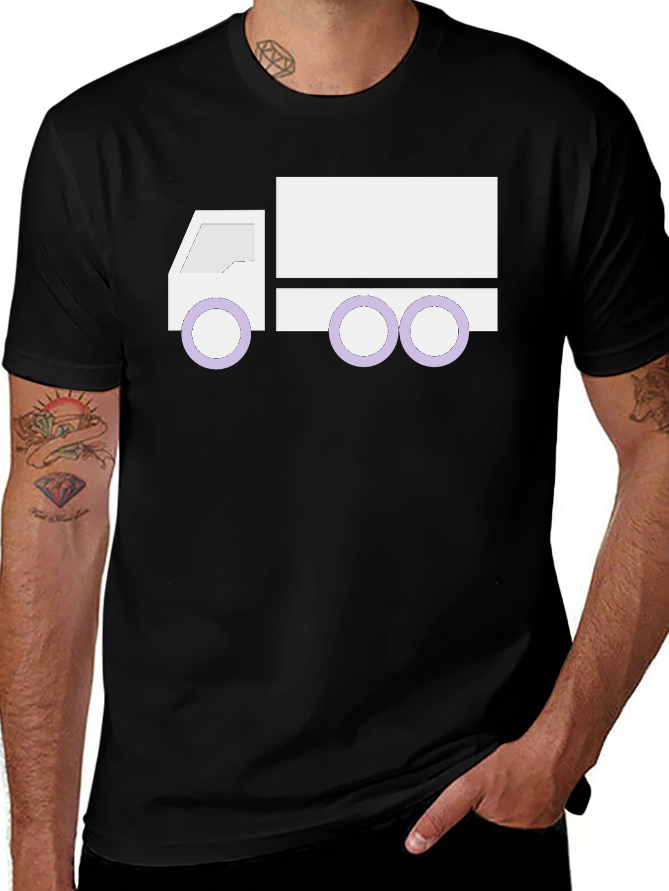 Variant 11 of Truck Graphic Tee - Black Short Sleeve