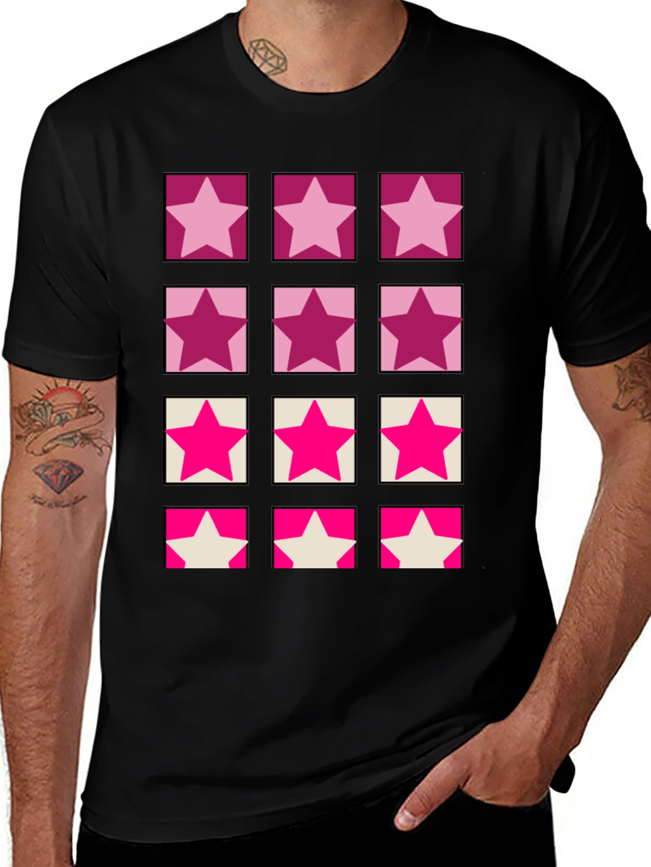 Variant 28 of Star Pattern Crew Neck T-Shirt
