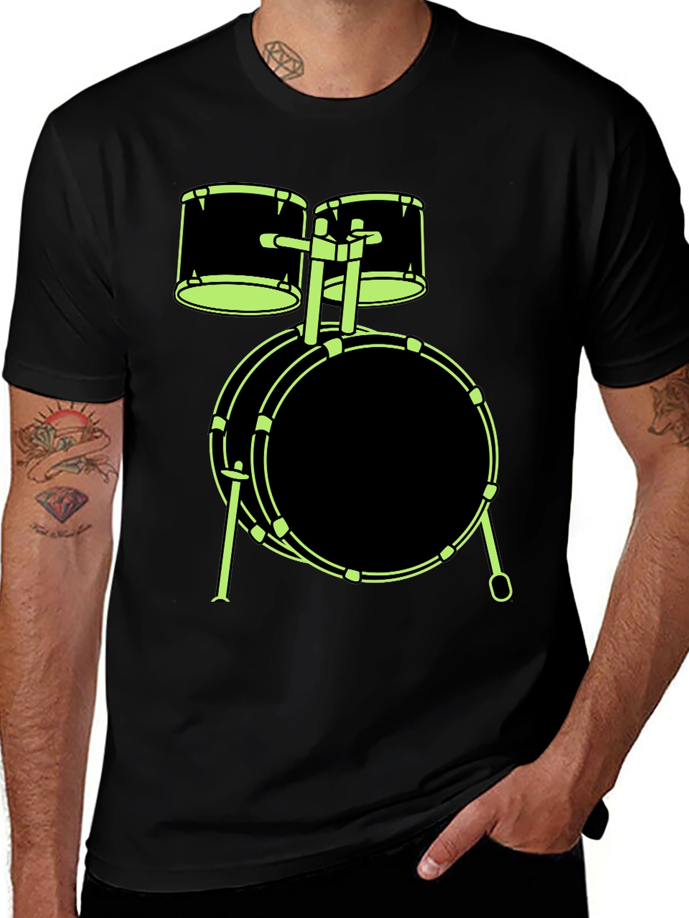Variant 24 of Drum Kit Graphic Tee - Music Lover T-Shirt