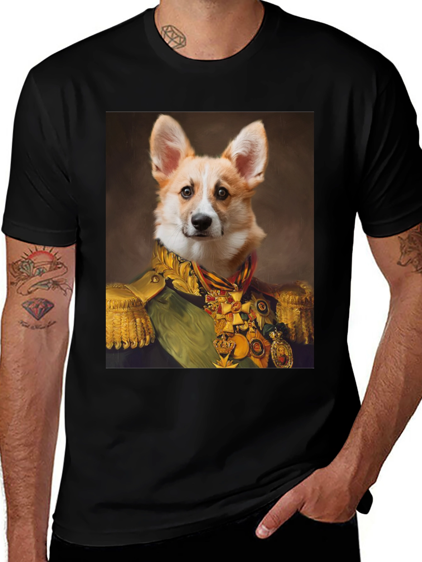 Variant 29 of Regal Corgi Portrait T-Shirt