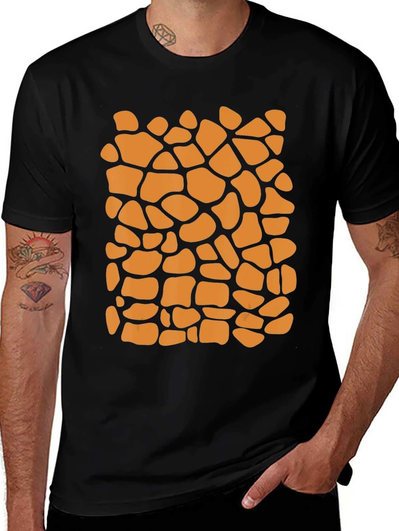 Variant 25 of Stone Pattern Black T-Shirt
