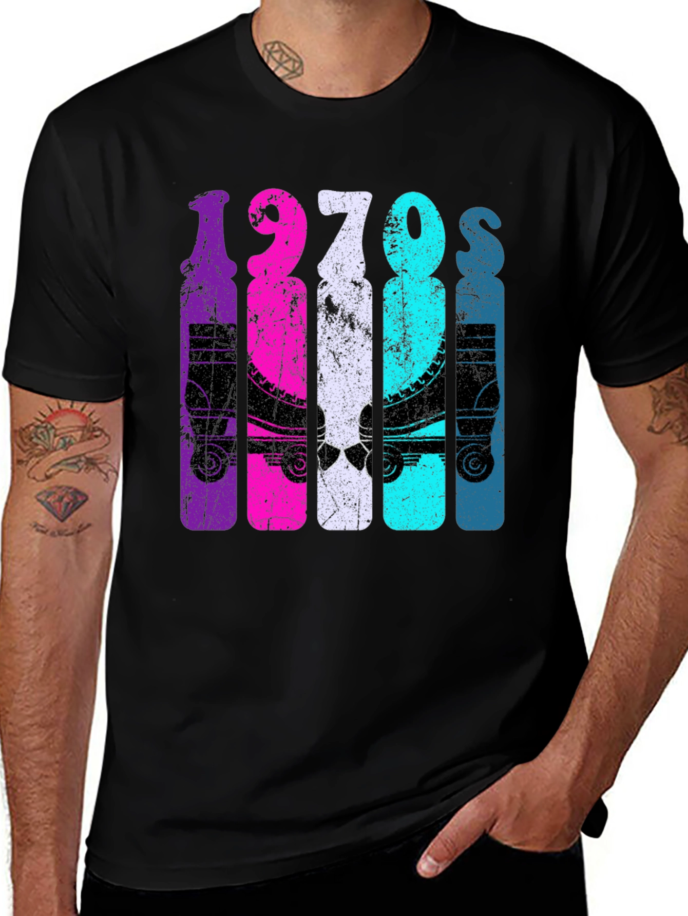 Variant 26 of Retro 1970s Roller Skate T-Shirt