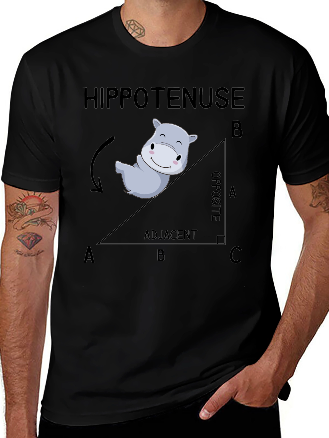 Variant 11 of HippoTENuse Funny Math T-Shirt