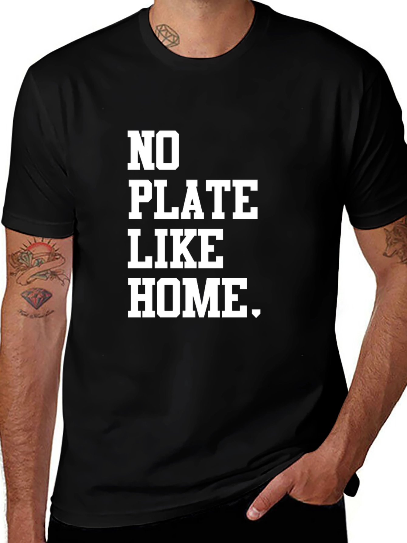 Variant 19 of No Plate Like Home Graphic Tee - Black Cotton T-Shirt
