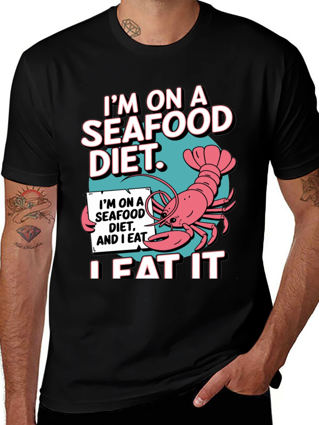 Variant 6 of Seafood Diet T-Shirt - Funny Lobster Graphic Tee