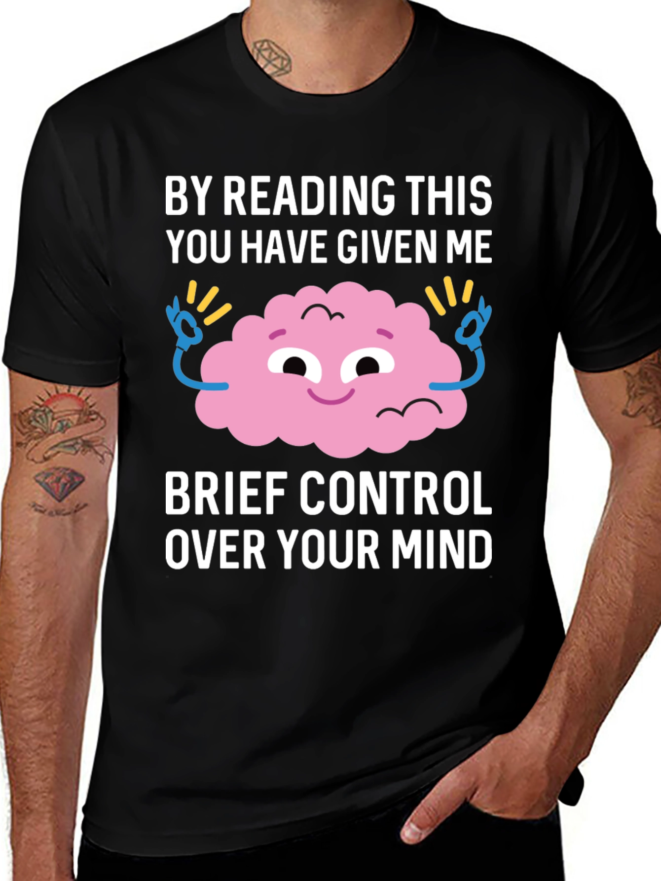 Variant 3 of Mind Control T-Shirt: Humorous Brain Graphic Tee