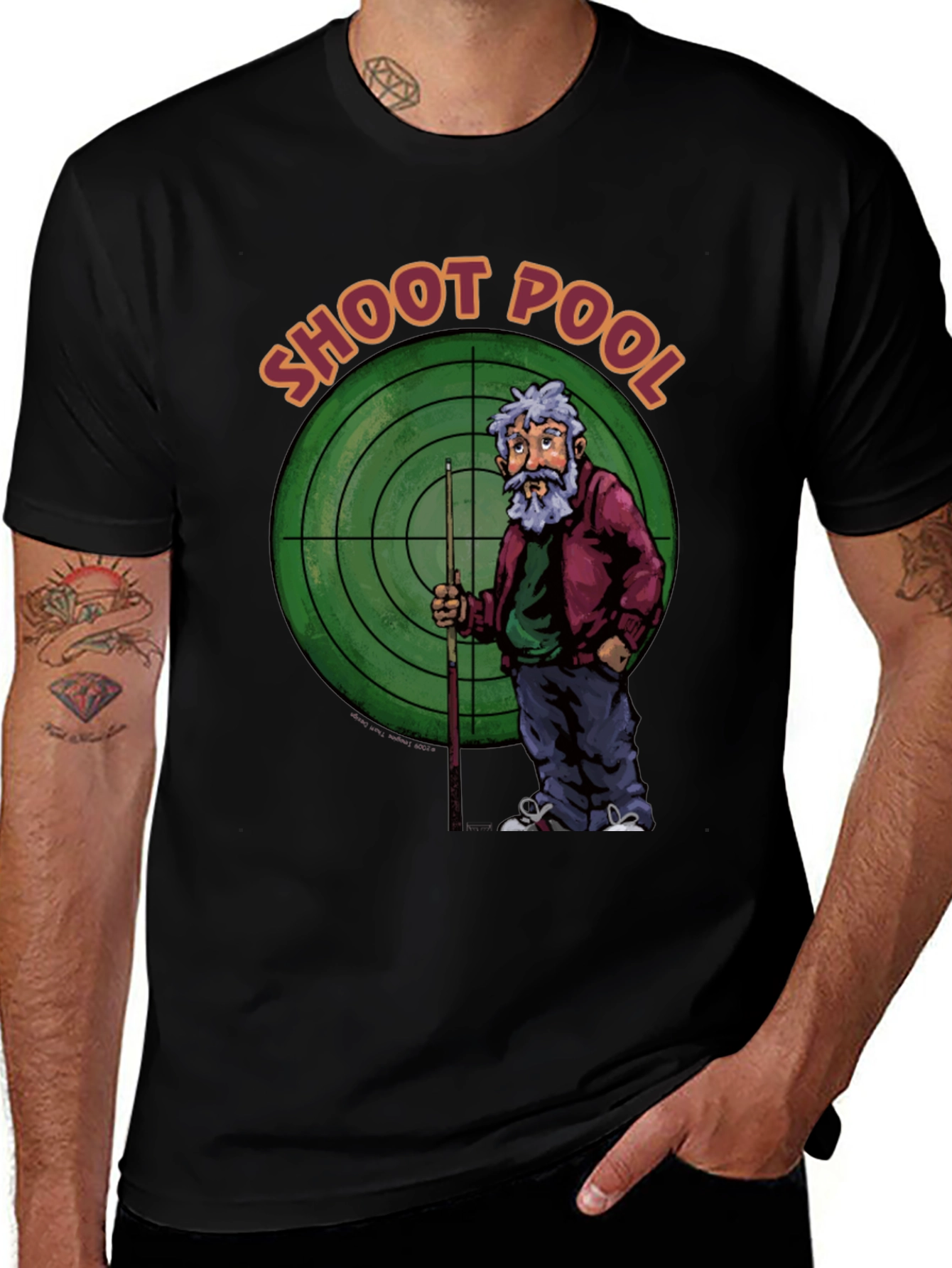 Variant 10 of Shoot Pool Graphic T-Shirt, Billiards Tee