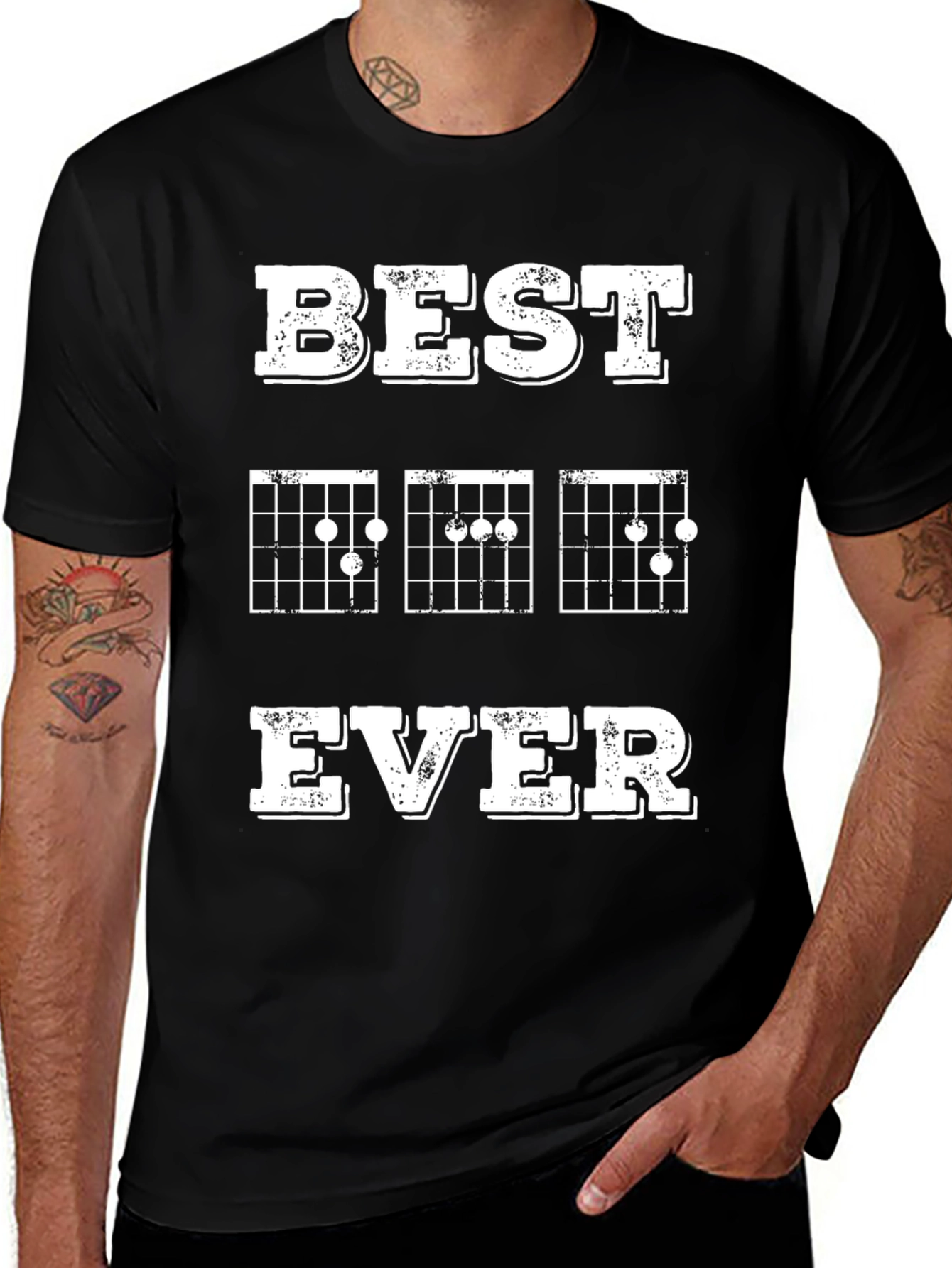 Variant 27 of Best Dad Ever Guitar Chords Graphic T-Shirt