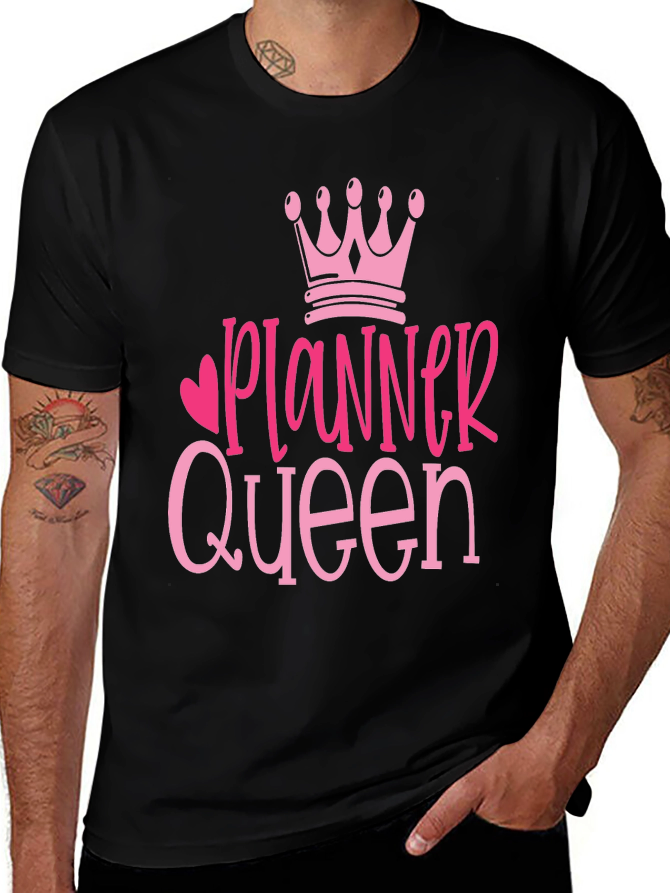 Variant 17 of Planner Queen Graphic Tee - Black Cotton T-Shirt