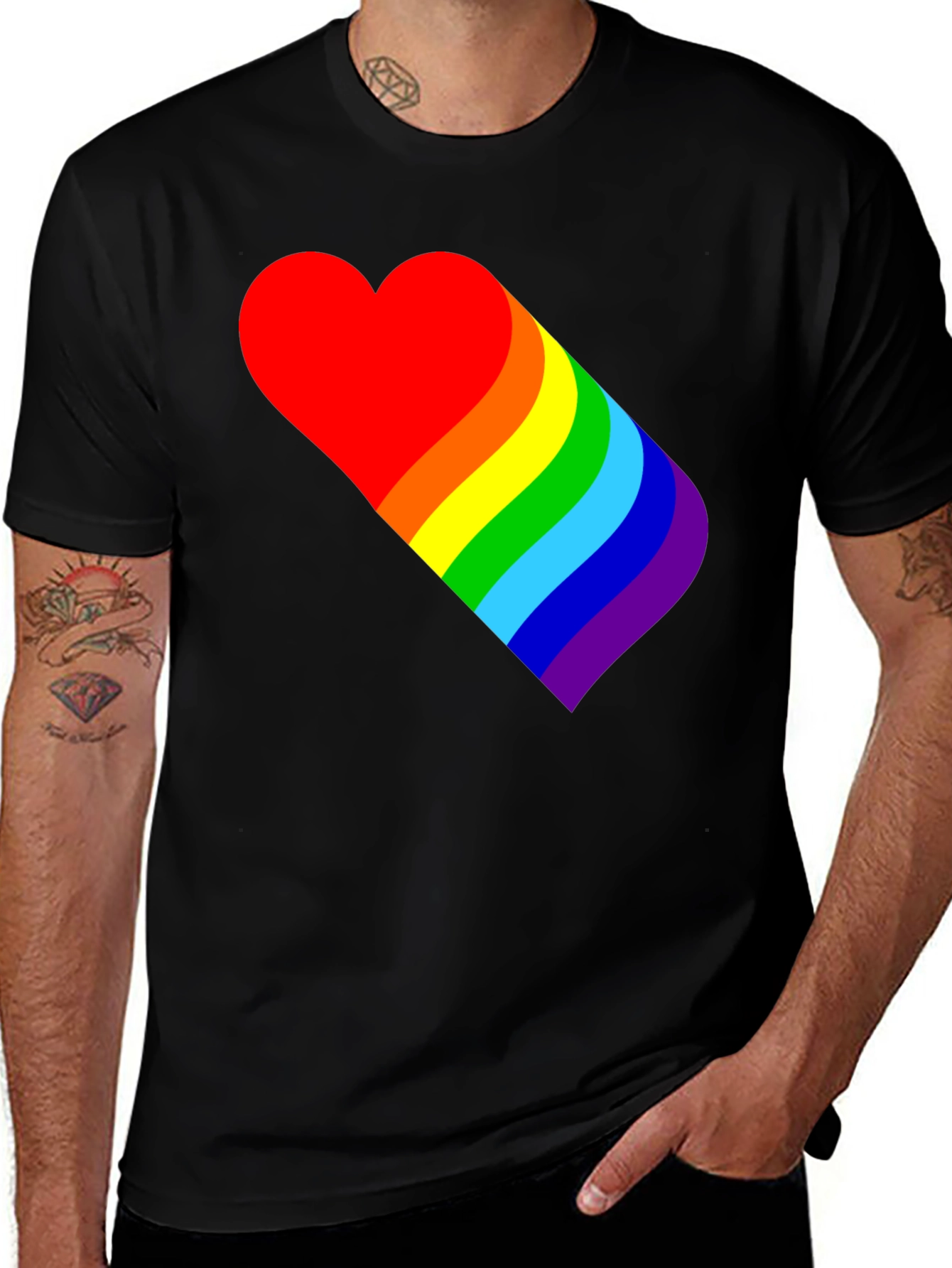 Variant 17 of Rainbow Heart Pride T-Shirt