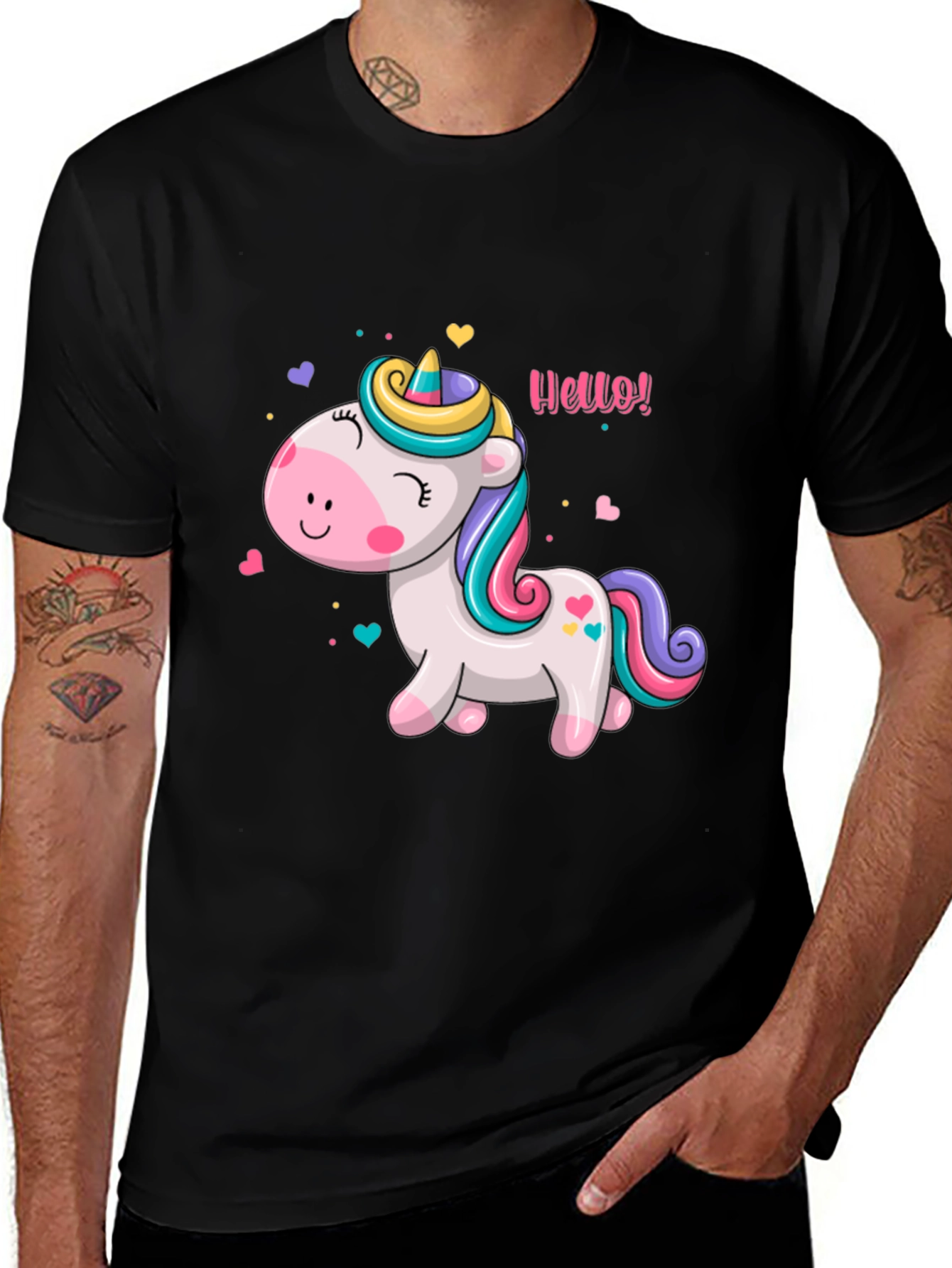 Variant 28 of Unicorn Graphic Black T-Shirt