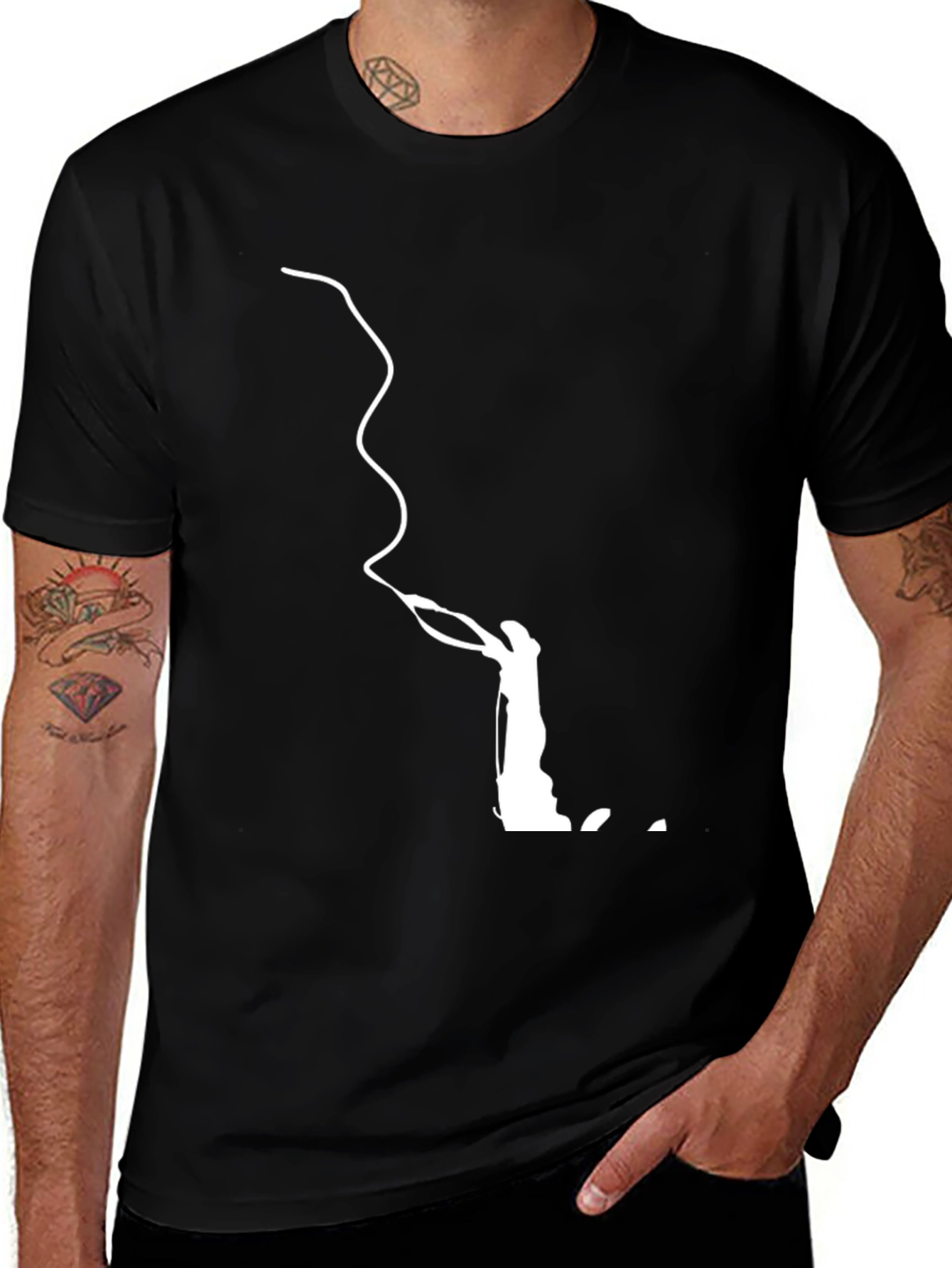 Variant 29 of Silhouette Fly Fishing T-Shirt - Black