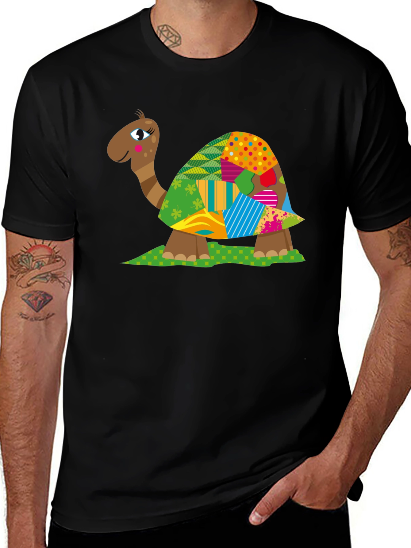 Variant 19 of Turtle Patchwork T-Shirt - Unique Design