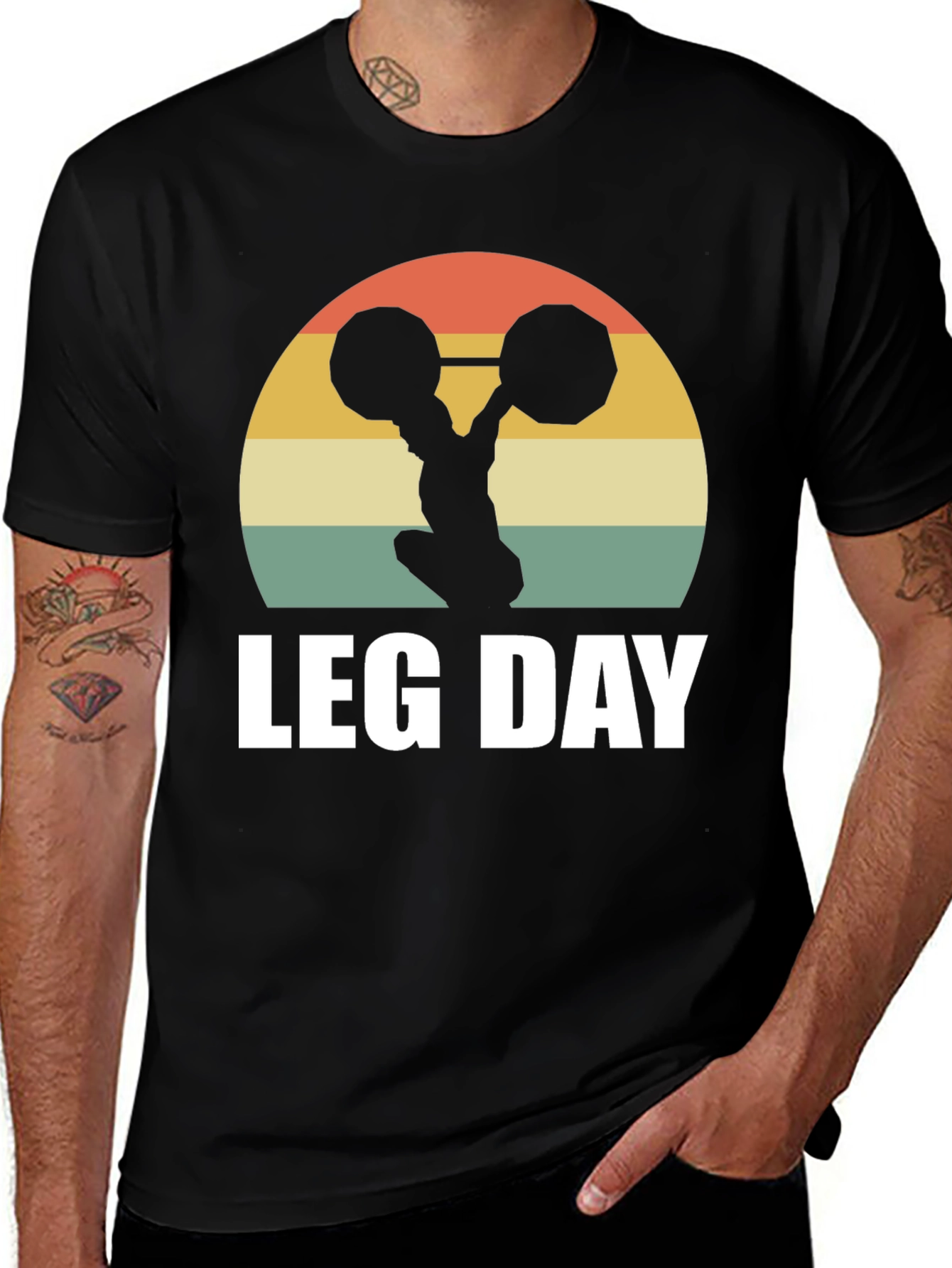 Variant 11 of Leg Day Retro T-Shirt - Workout Apparel