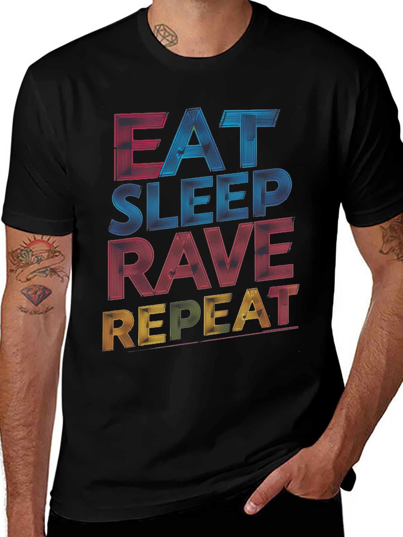 Variant 24 of Eat Sleep Rave Repeat Graphic T-Shirt