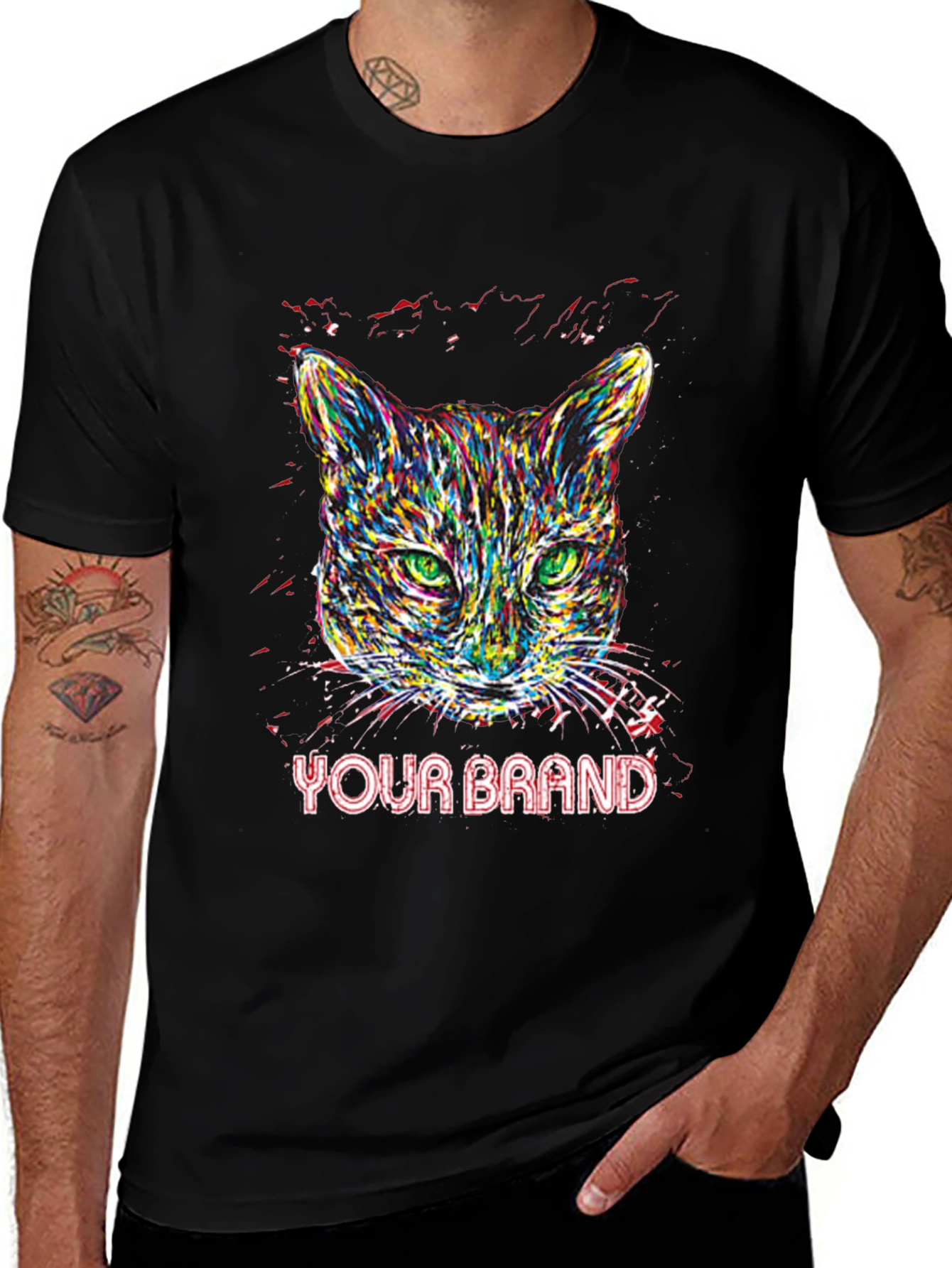 Variant 27 of Vibrant Cat Graphic T-Shirt - Your Brand
