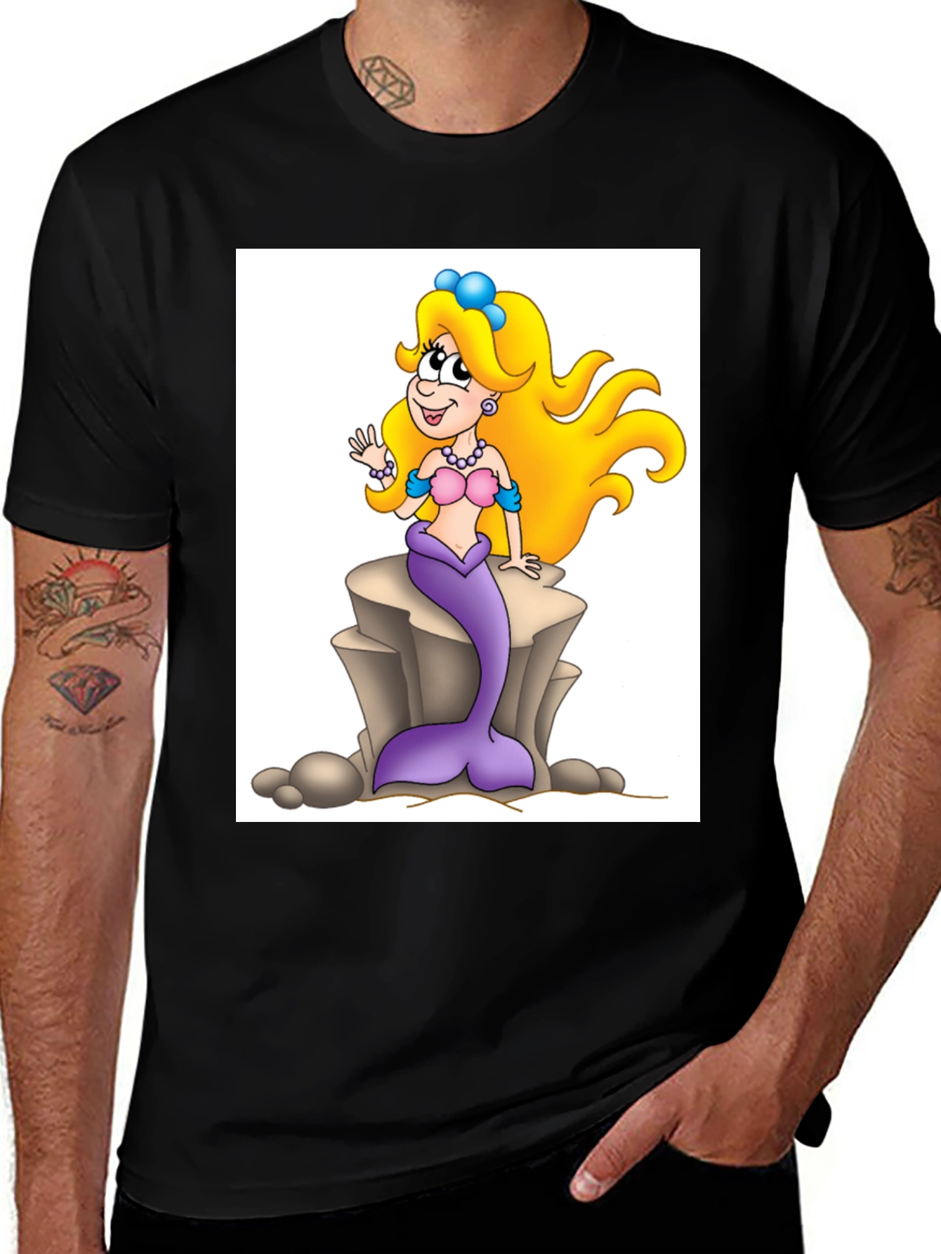 Variant 30 of Mermaid Cartoon Graphic Tee